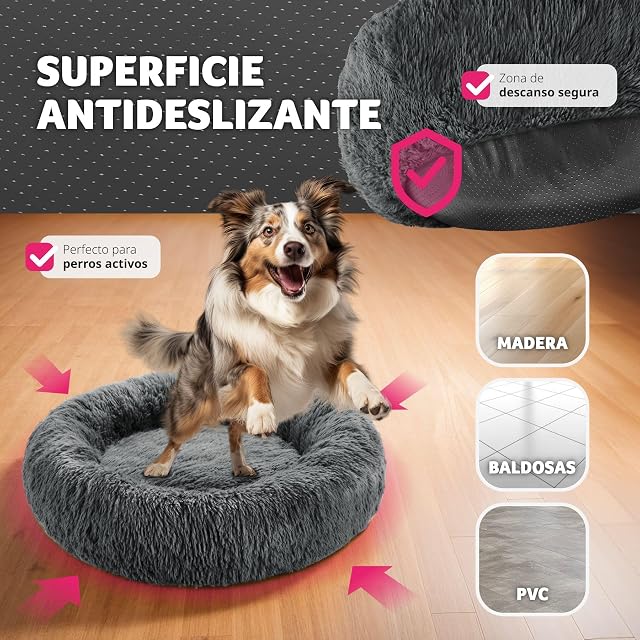 Foto 3 de 8 de tectake® Cama para Perros Pequeños, Medianos o Grandes, Cama Perro con Acolchado Extragrueso y Borde Elevado
