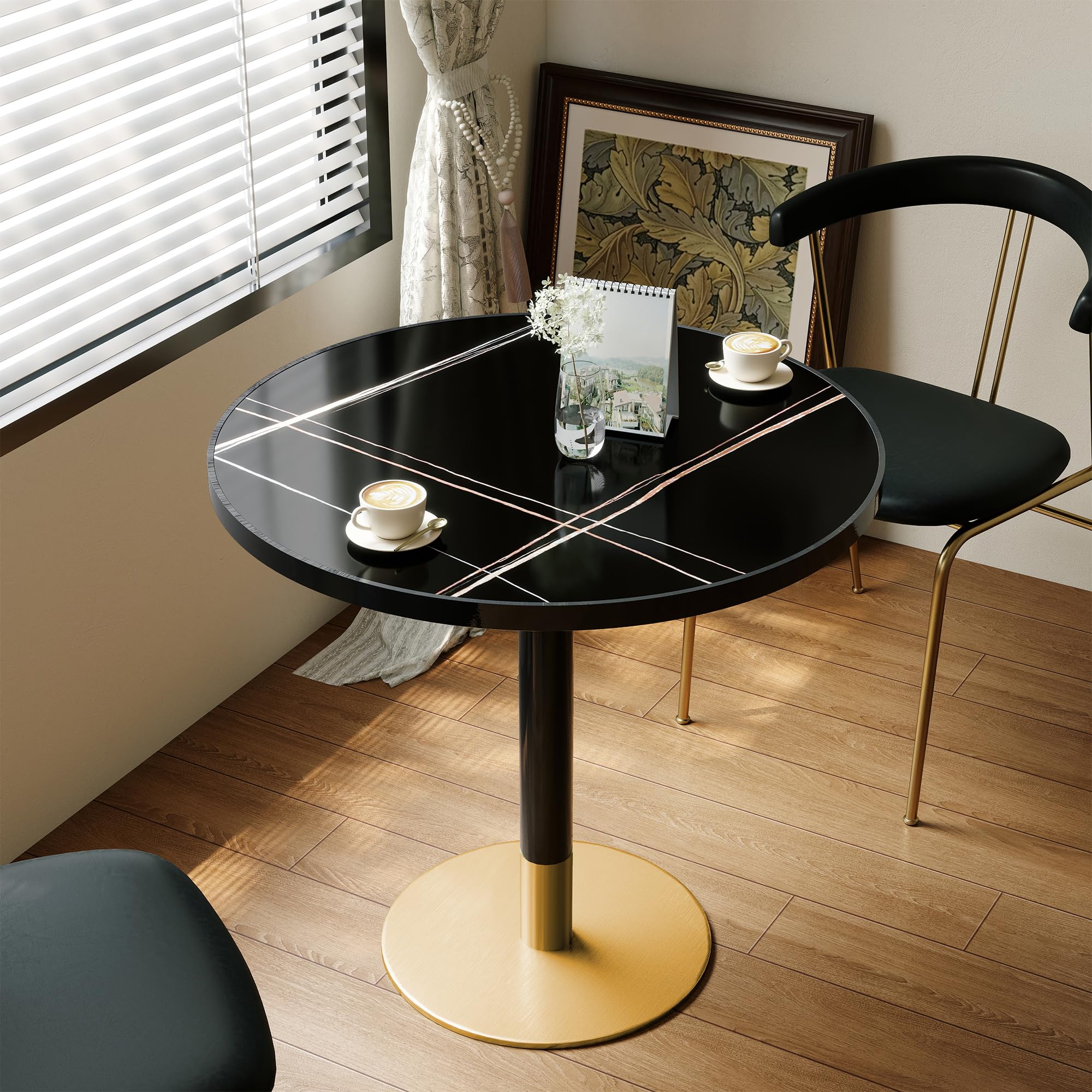 31.5'' Tulip Table, Round Dining Table with Sintered Stone Tabletop