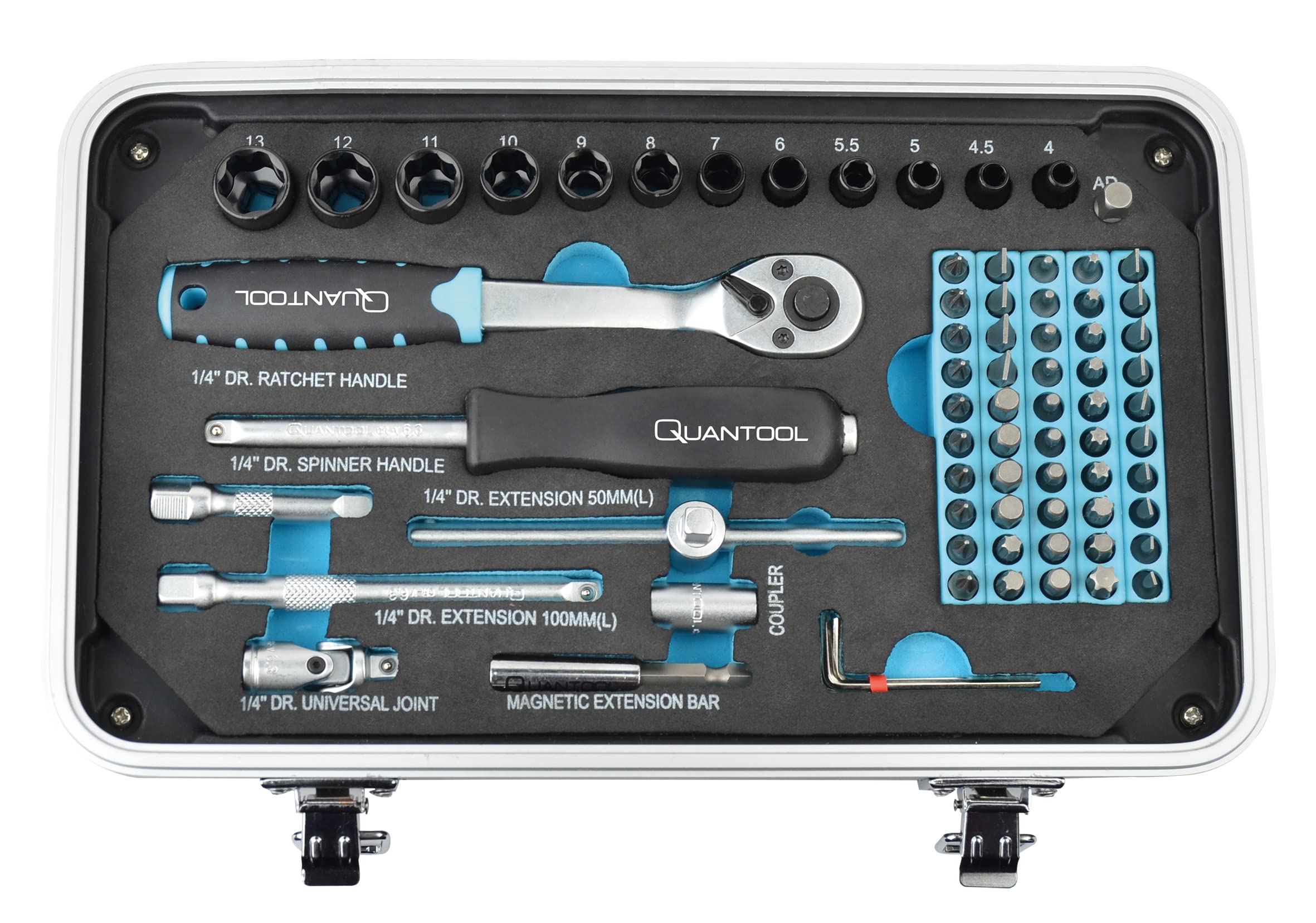 Quantool Q25003 - Set di viti e punte, 116 pezzi