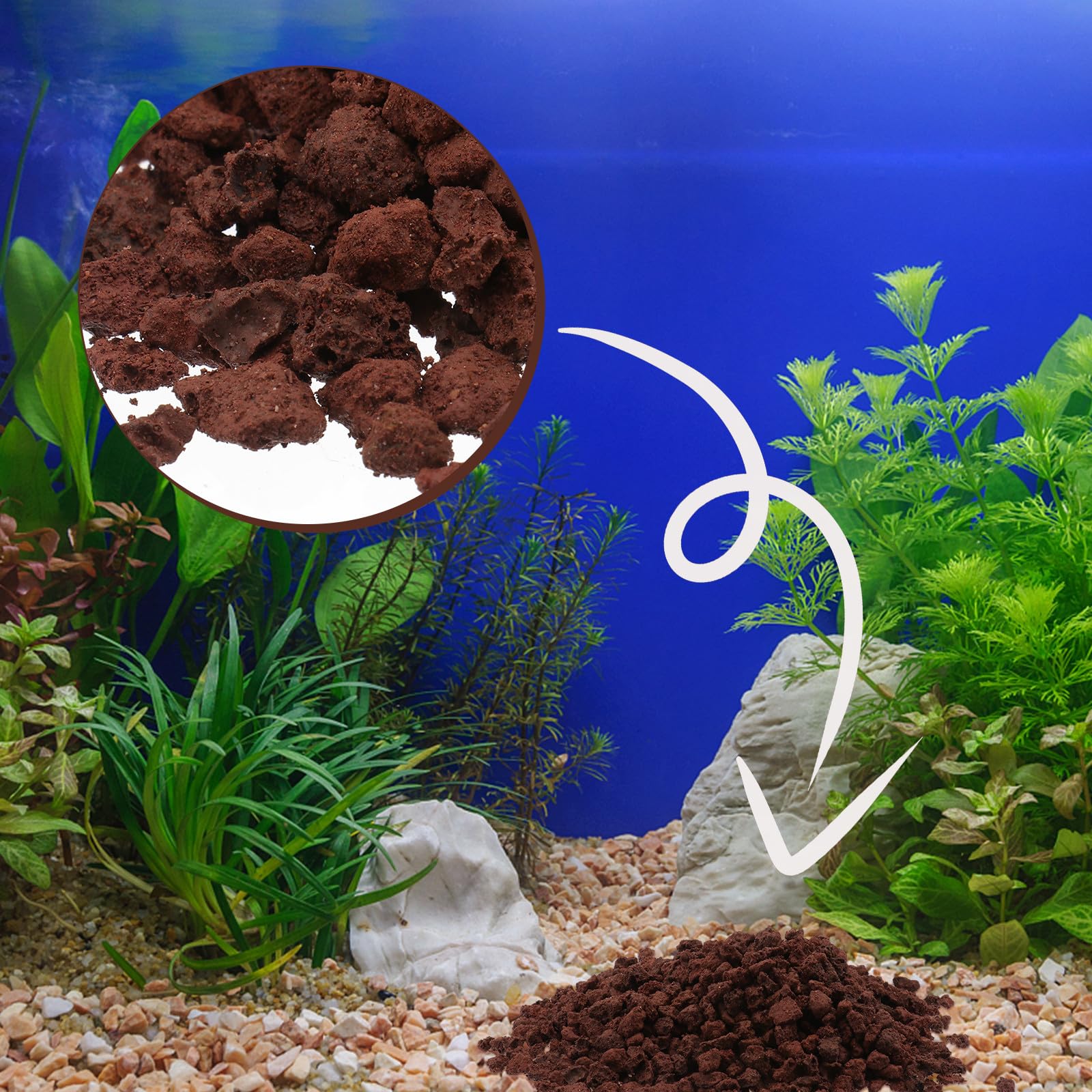 Tofficu 500g Aquarium Vulkangestein Filtermaterial und Dekoration Dunkelroter Vulkanischer Filterstein mit Hoher Wasserdurchlässigkeit für Meerwasser und Süßwasseraquarien