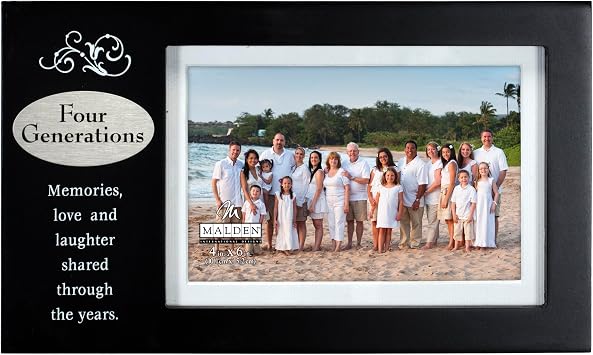 Malden International Designs Four Generations With Verse Plaque Picture Frame, 4x6, Black