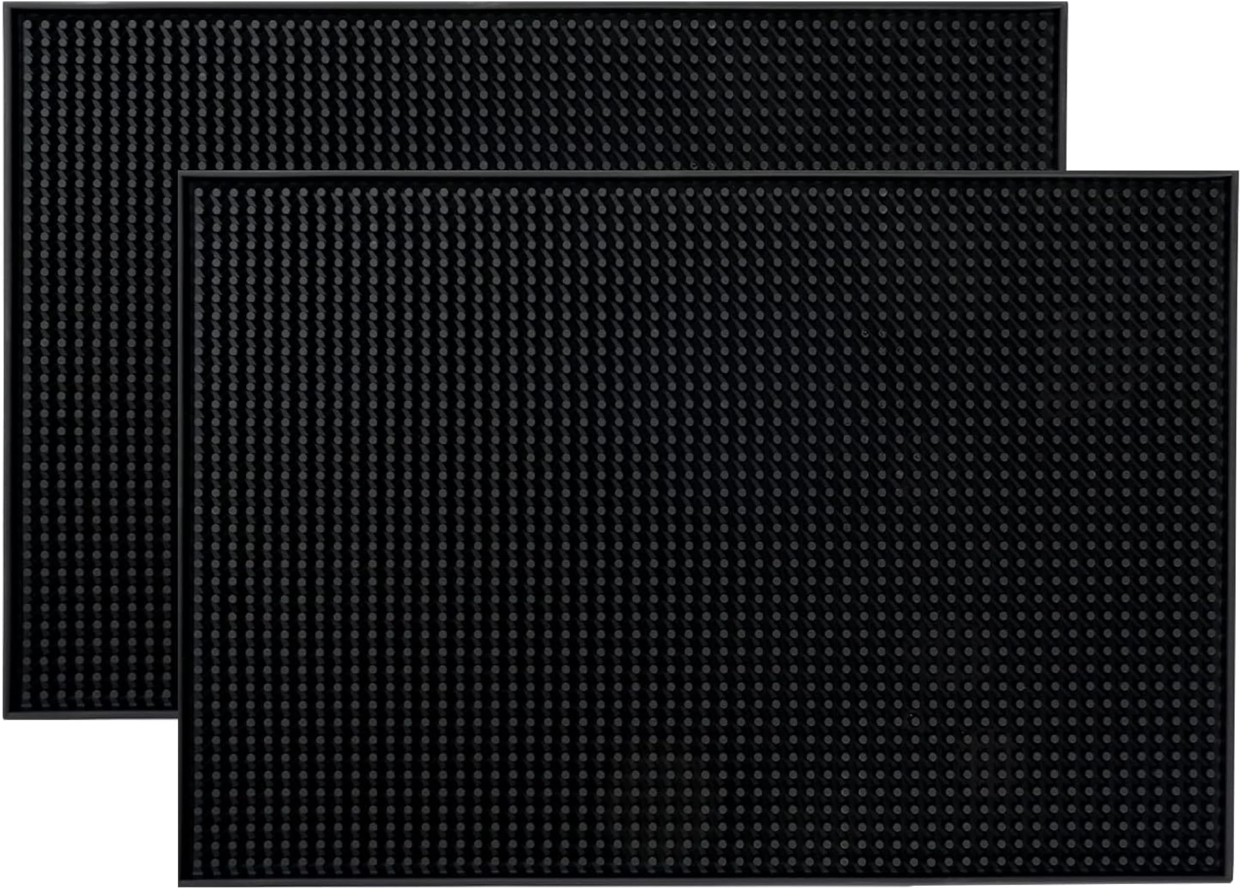 - (Set of 2) Premium Rubber Bar Mat 45x30cm Service Mat,Countertop Mat Barber Service Mat, Spill Mat, Rubber Mat (Black)