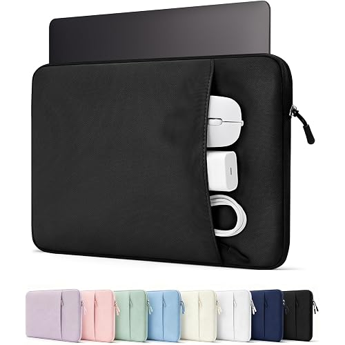 ProCase 14 Inch Laptop Sleeve for MacBook Pro 14 M5/M4/M3/M2/M1, HP/Acer/ASUS/Lenovo Dell Googlebook Chromebook 14", Slim Travel Laptop Case with Soft Lining & Large Front Pocket -Black