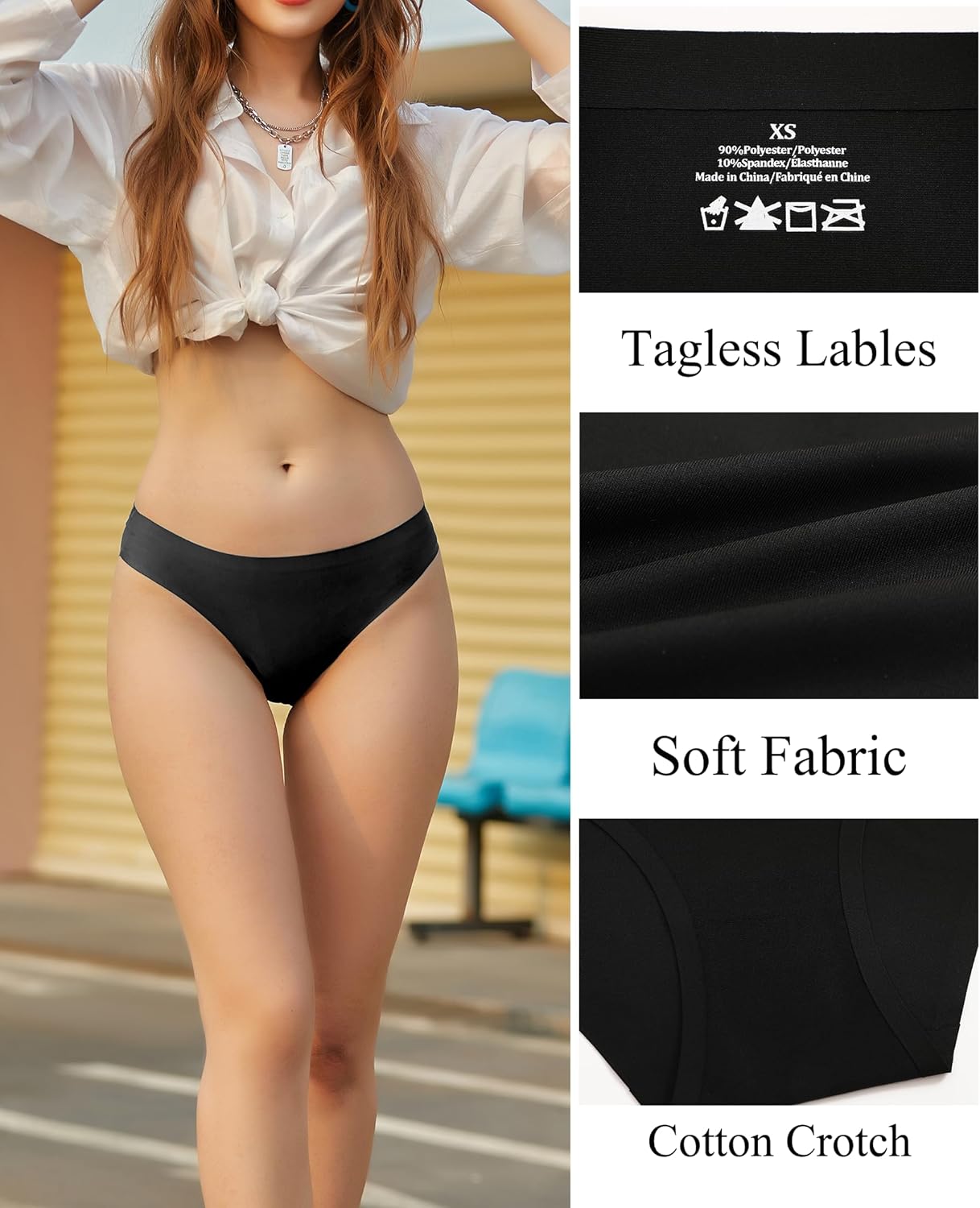 FINETOO 6 Pack Women’s Seamless Hipster Underwear No Show Panties Invisibles Briefs Soft Stretch Bikini Underwears XS-XL - Image 3