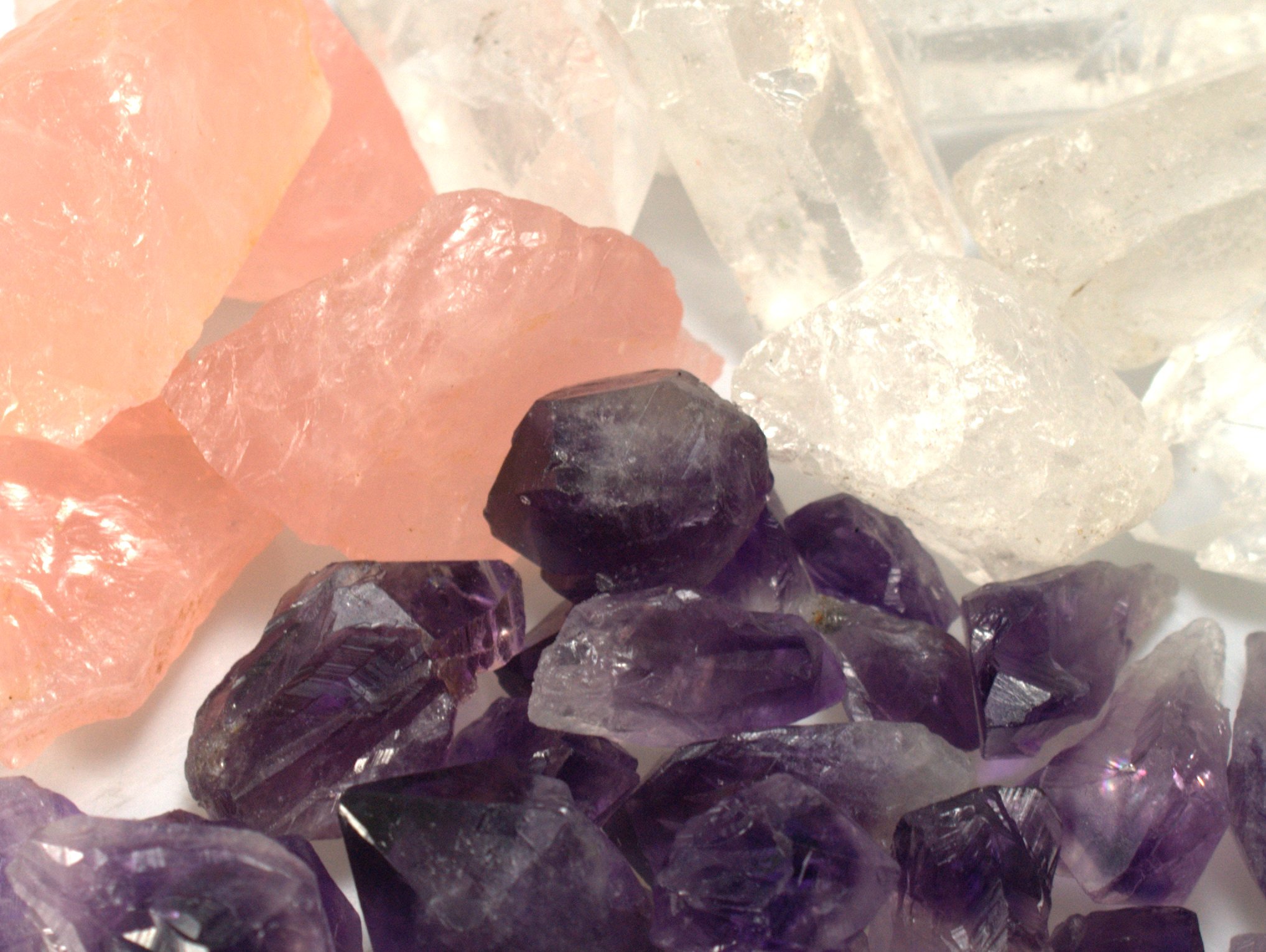 MyHomeLuxHealing Crystals 3 Types 100 g of Each Quartz, Amethyst and Rose Quartz Exceptional Quality