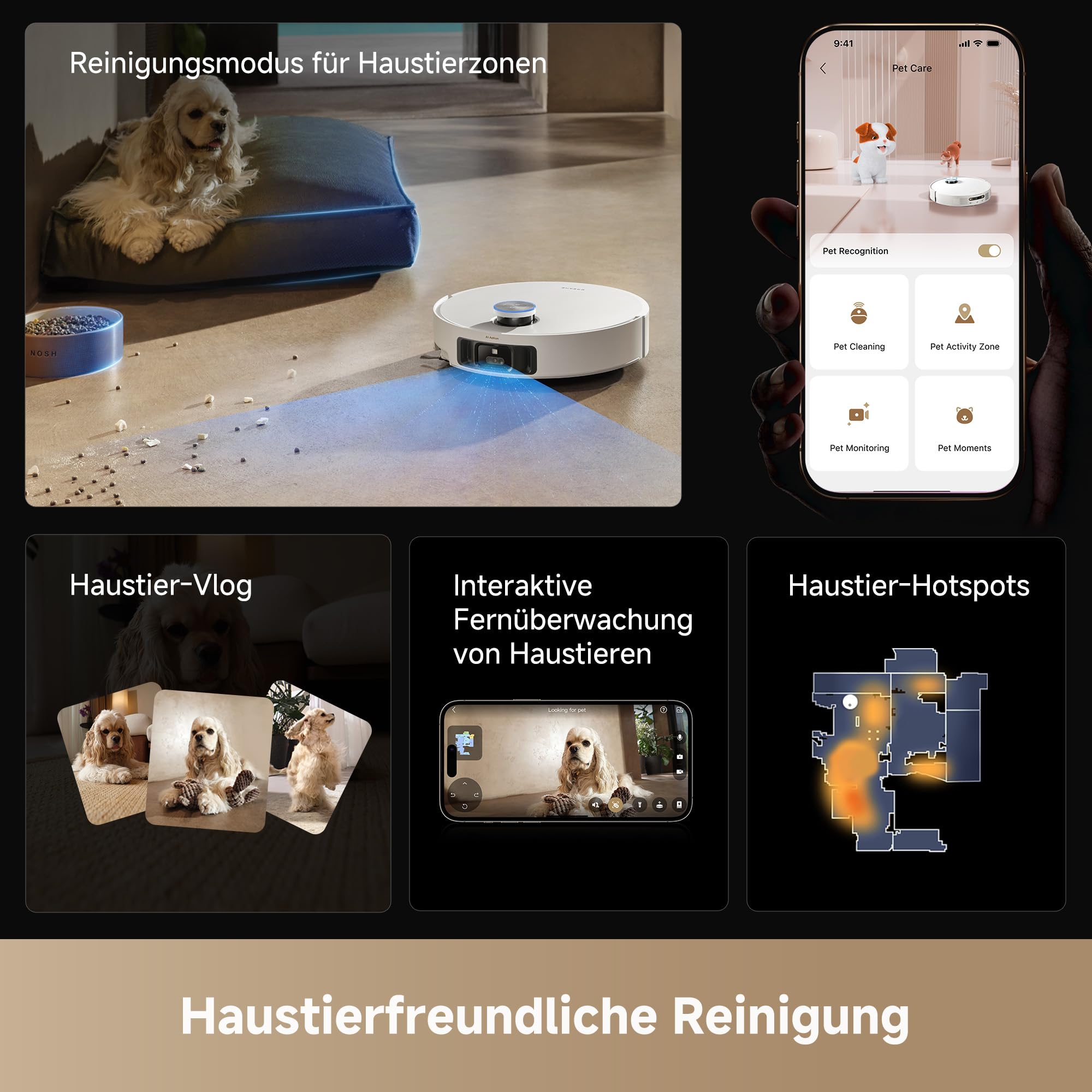 dreame Matrix10 Ultra Saugroboter mit Wischfunktion, Mopp-Wechsel/Selbstreinigung, 30.000Pa, Autom. Entleerung/Nachfüllung,8 cm Hindernisfreiheit, Sprachsteuerung, kein Verheddern