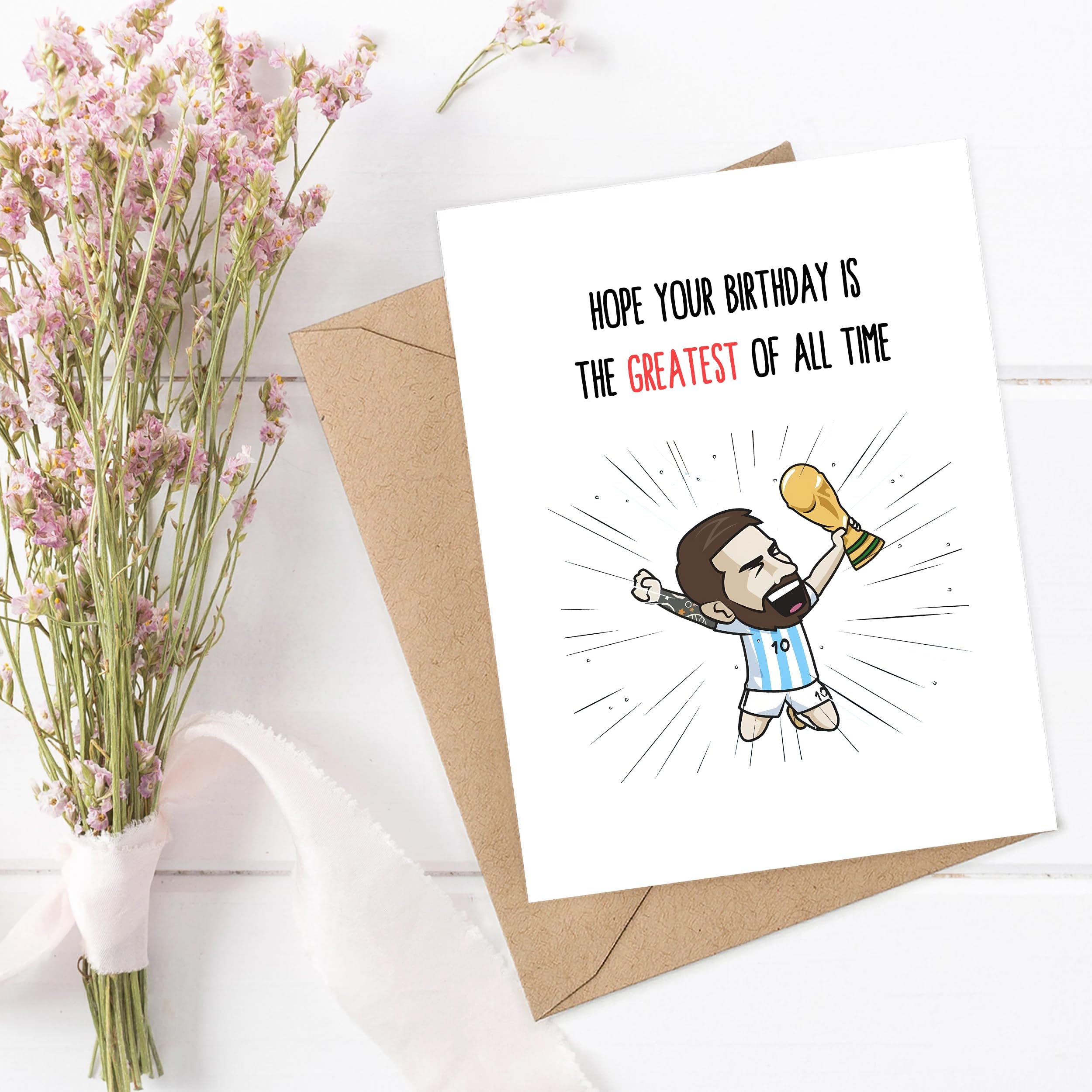 Hope Your Birthday Is The Greatest Of All Time Card - Messi Birthday - Soccer Card - Football Card - World Cup Card