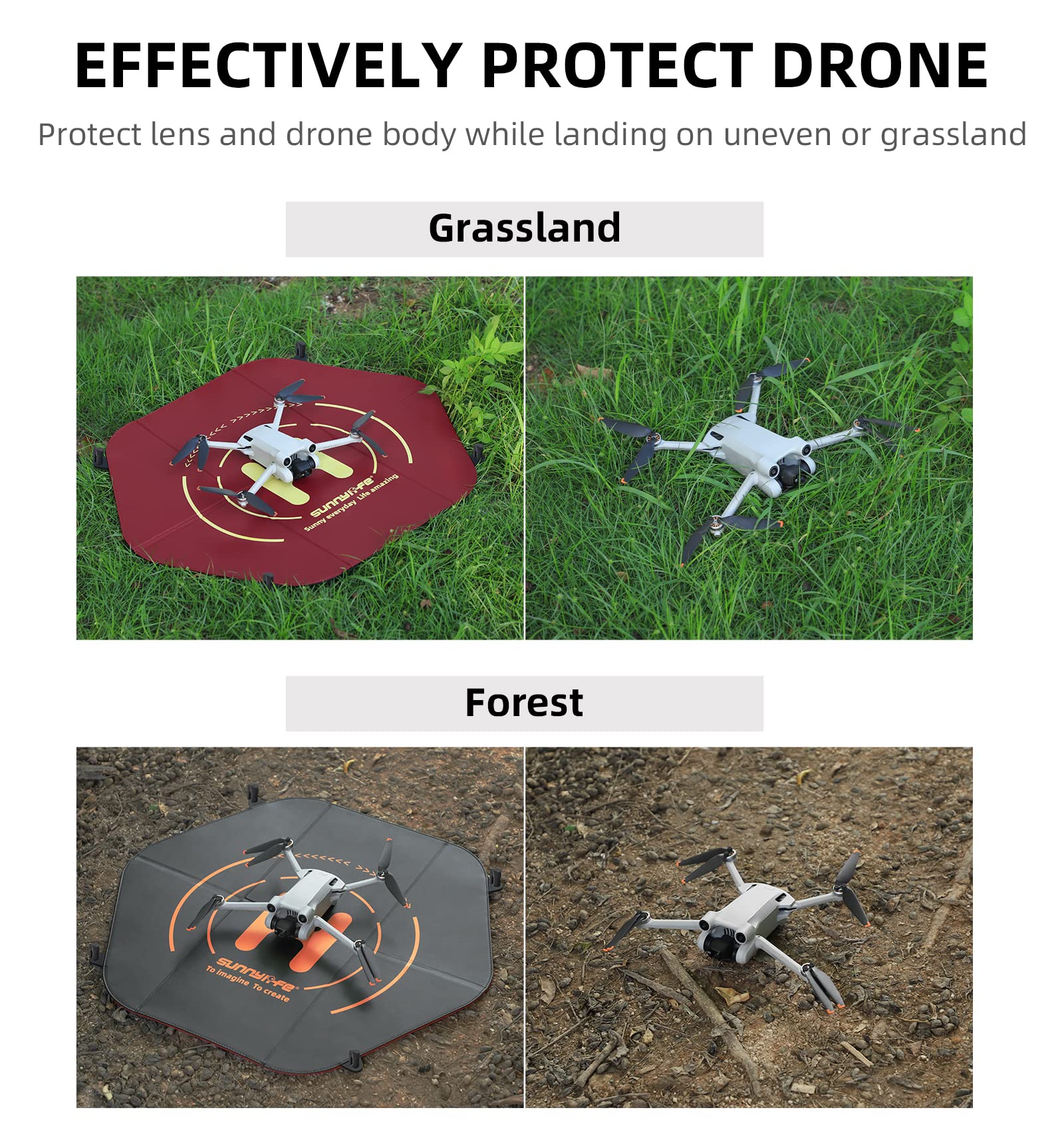 Plataforma de aterrizaje de drones para DJI Avata, almohadillas de delantal de estacionamiento de doble cara, Alfombrilla de lanzamiento de drones cuadricópteros de plegado rápido portátil