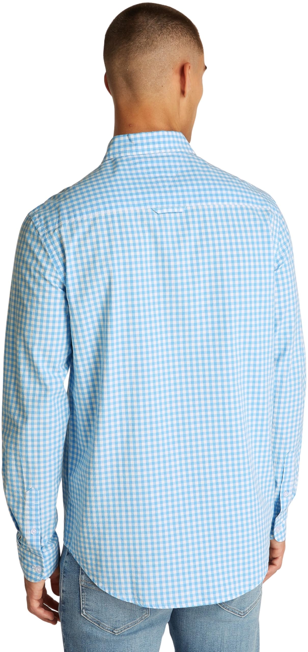 Tommy Jeans Camisa Hombre Poplin Check Manga Larga