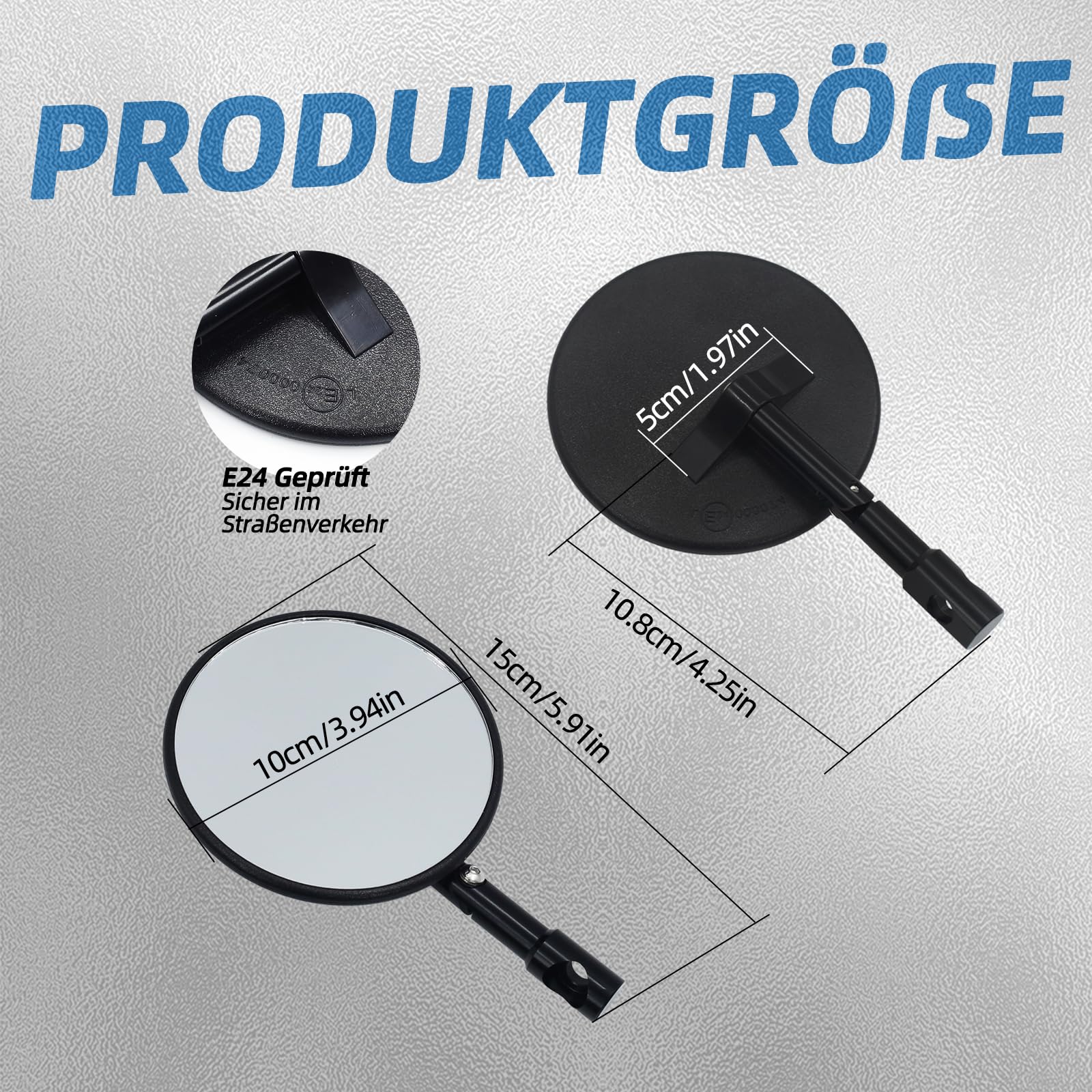 Rückspiegel Set E-geprüft,Plug & Play inkl. Adapter,passend für KTM SMCR 690 & Husqvarna Supermoto 701,Motorrad Lenkerendenspiegel Zubehör