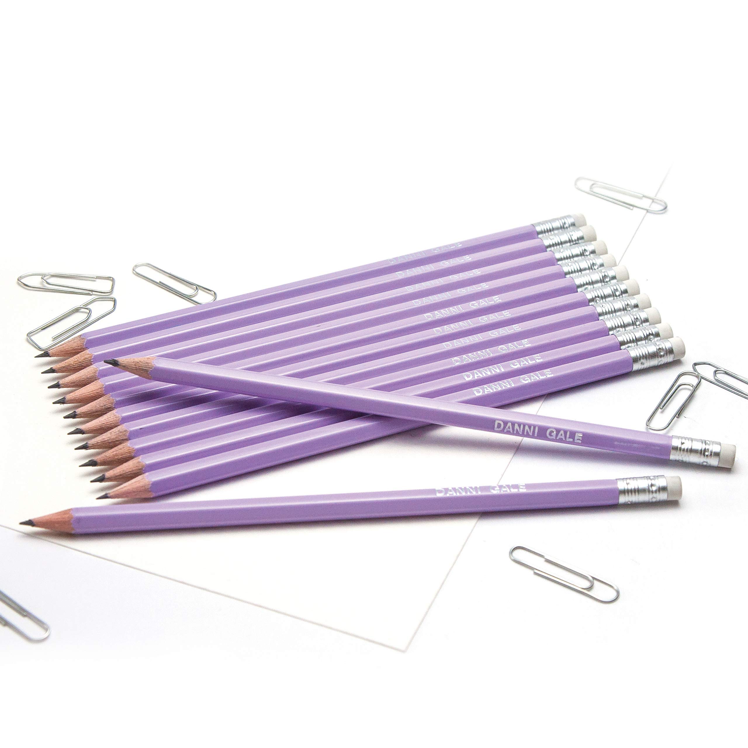 That's My Pencil 12 Personalised Hexagonal Graphite Pencils - Embossed with Name, German Made Pencils and Printed in the UK (Lilac) — image 1
