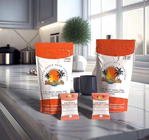Miniatura 7 de (12) Paquete de controladores de humedad de 2 vías 100% orgánicos 62% 0.28 oz son esenciales para preservar tu perfil de hierbas y frescura..