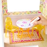Rainbow High Color & Play 3-Story Doll House - Disegna Tutte le Pareti e i Pavimenti con Pennarelli Lavabili, il Set di Giochi in Legno Include Mobili e Accessori, Regalo Divertente. Età 4+ - 9