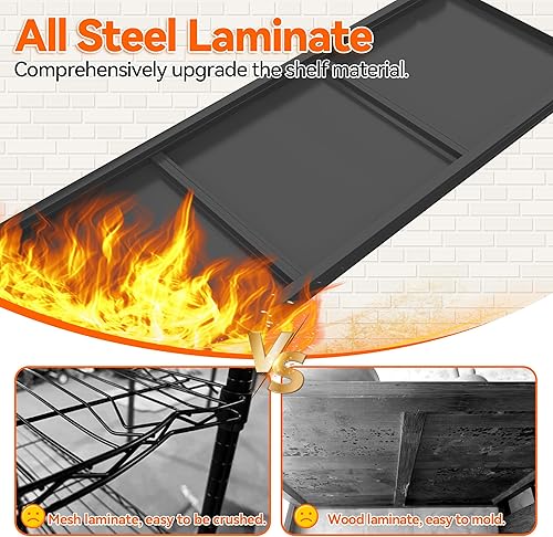 Miniatura 4 de Estantería industrial con almacenamiento ajustable, de acero resistente, para herramientas y equipos pesados, ideal para garaje y sótano, capacidad