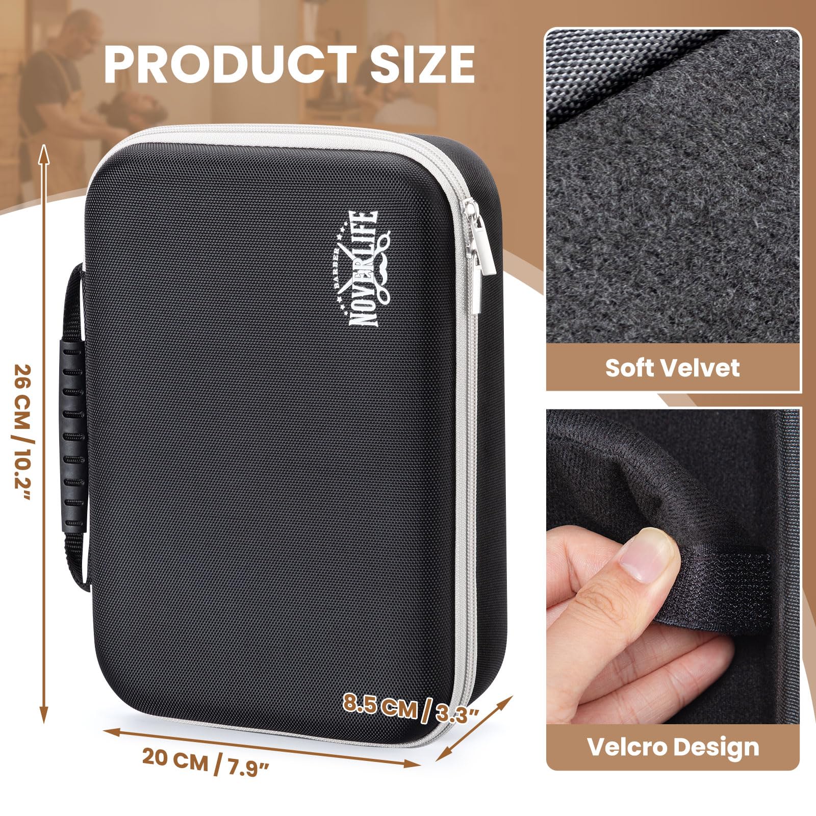 Hard Travel Case for Hair Clippers Portable Clipper Case for Hair Cutting Barber Supplies Holder Waterproof Hair Trimmer Storage Organizer Hair Salon Carrying Bag for Men Razor Guard Grooming Kits - Image 3