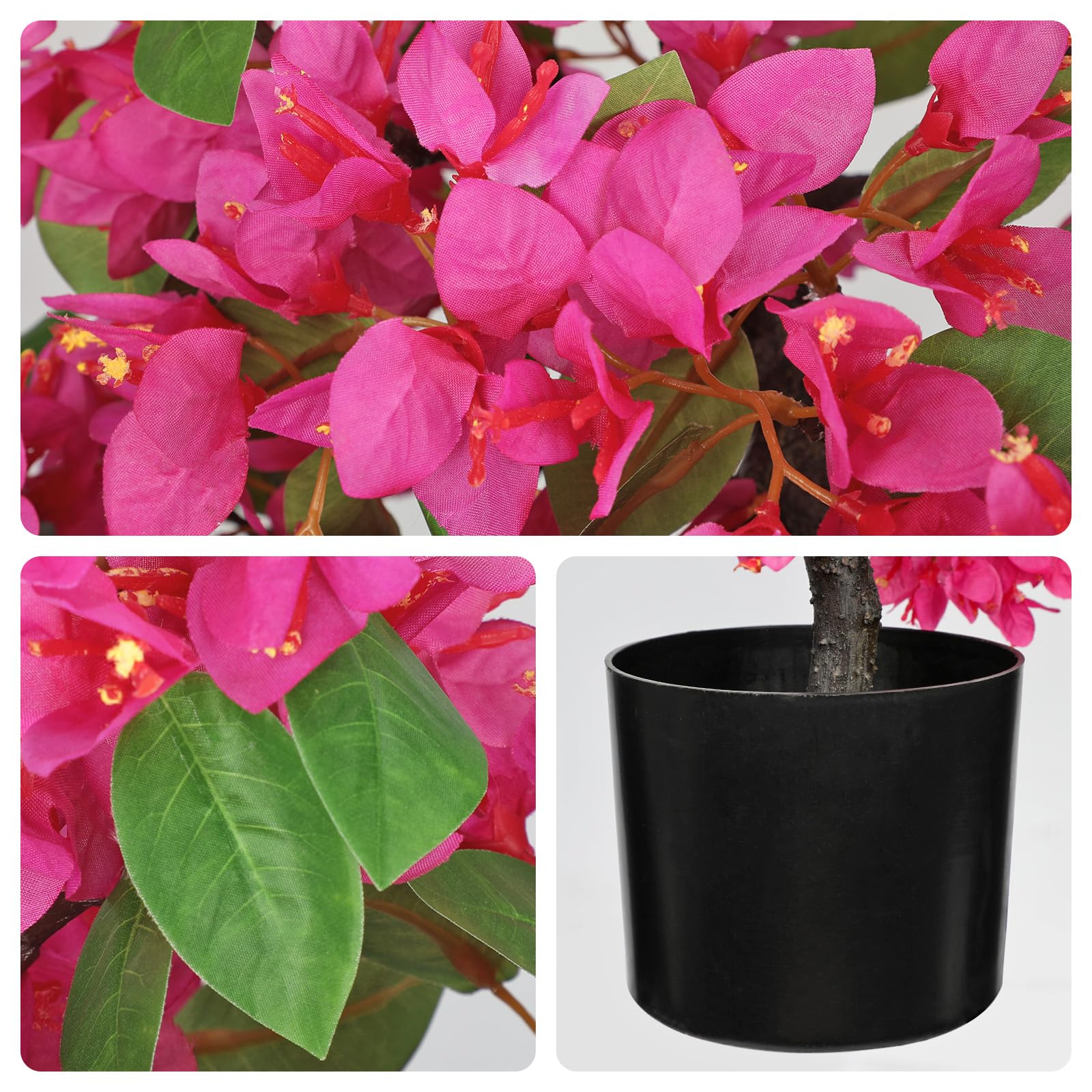 75 cm Bougainville Kunstblumen Künstlicher Baum mit Blüten Kunstbaum Deko Frühling Kunstpflanzen Groß Dekoblumen für Eingang Balkon Fensterbank Ecke Deko im Wohnzimmer Schlafzimmer Büro