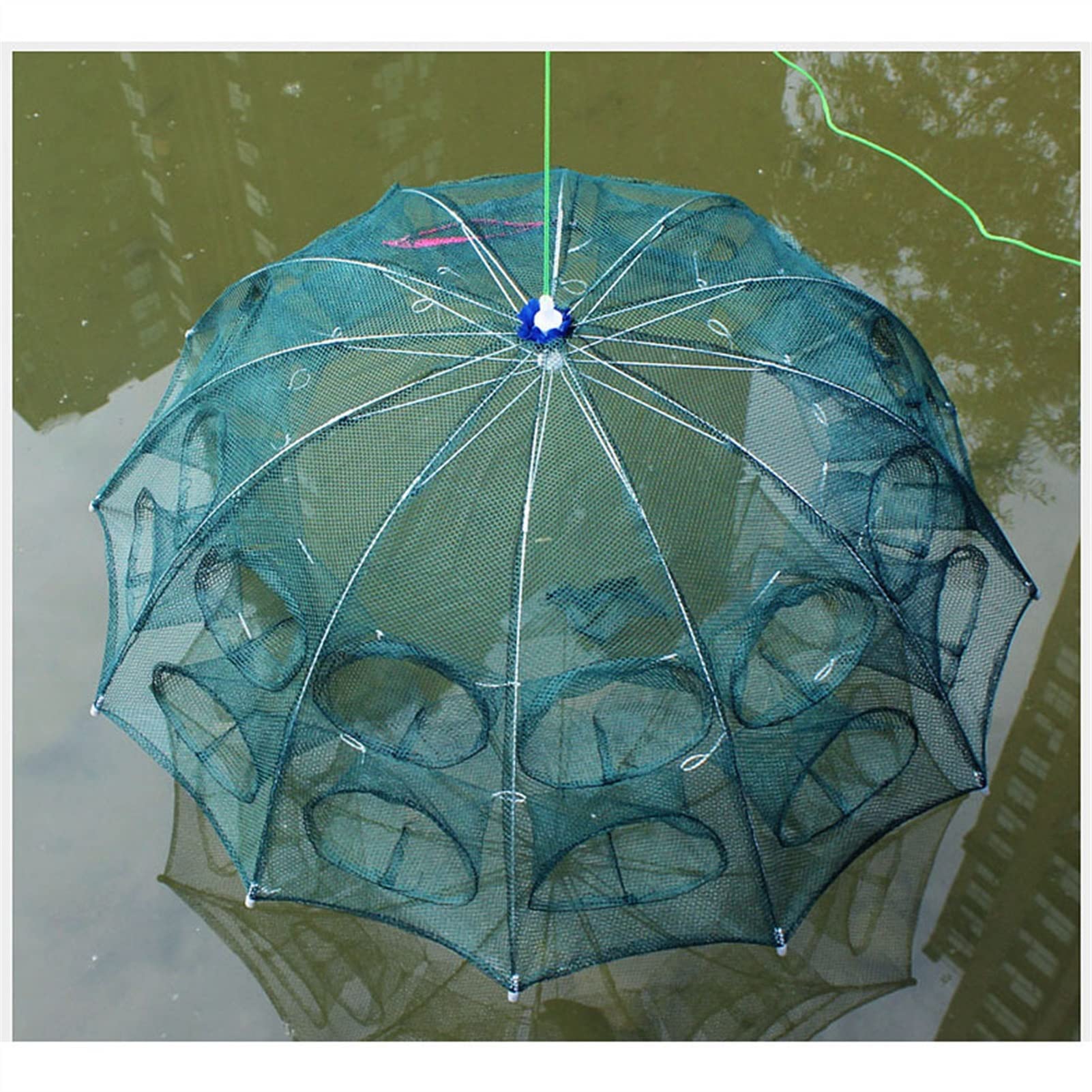 4/6/01/10/10/24/28 rafforzato 4-28 Fori Automatic Fishing Net Shrimp Cage Nylon Pieghevole Pieghevole Pesce Trappola Cast Net Pieghevole (Color : 28 Imports)