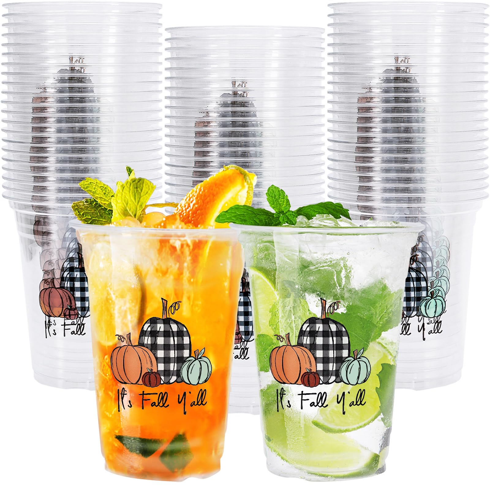 Whaline Fall Pumpkin Disposable Cups