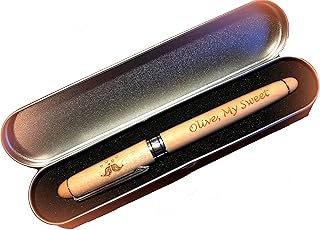 Engraved Willow Wood Pen - Custom Willow Wood Pen with Storage Gift Box - 9 Year Anniversary Gift - Willow Wood Gift - Willow Pen Gift