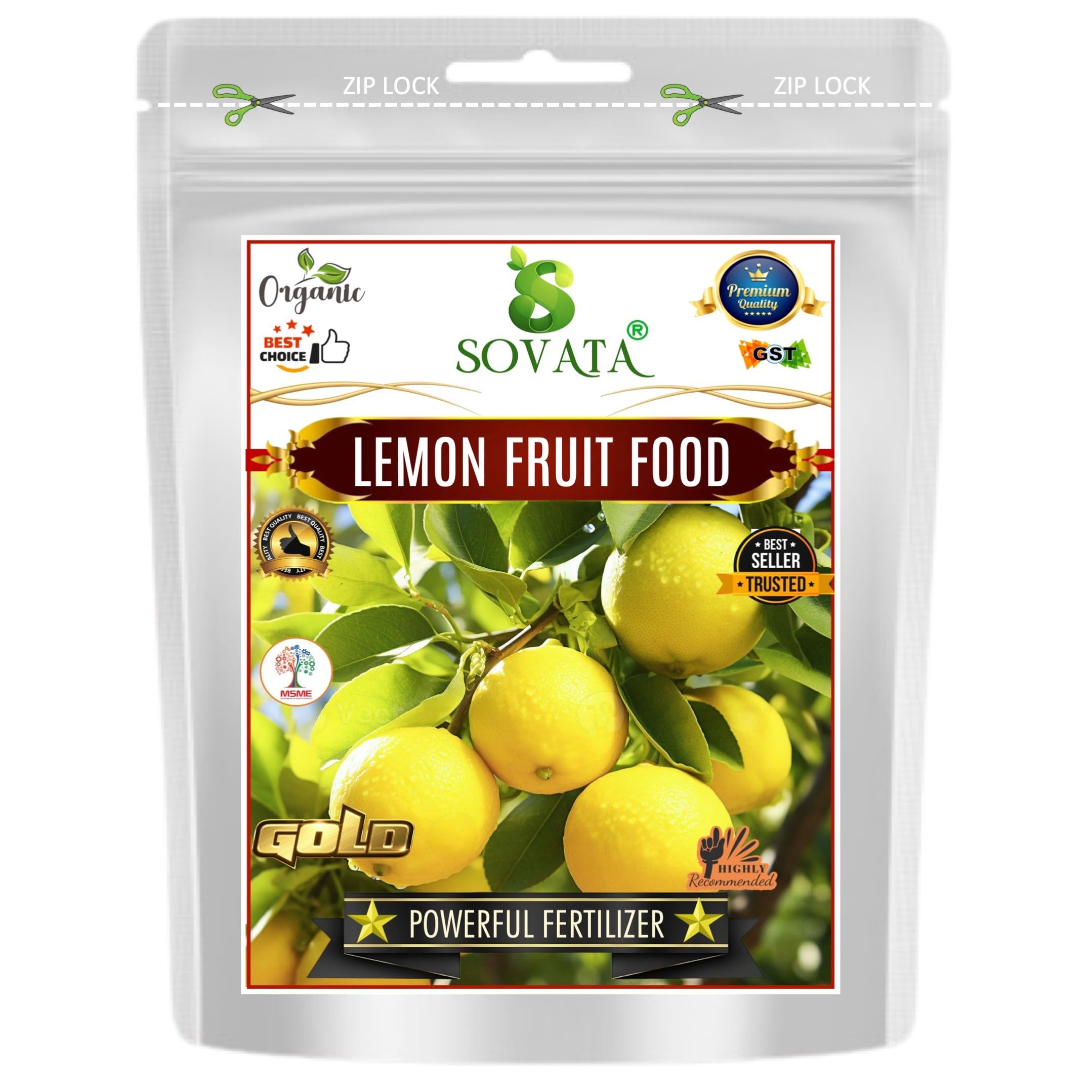 Lemon Fruit Food, Powerful Organic Fertilizer for fast growth and heavy flowering of Lemon Plants. (400 gm)