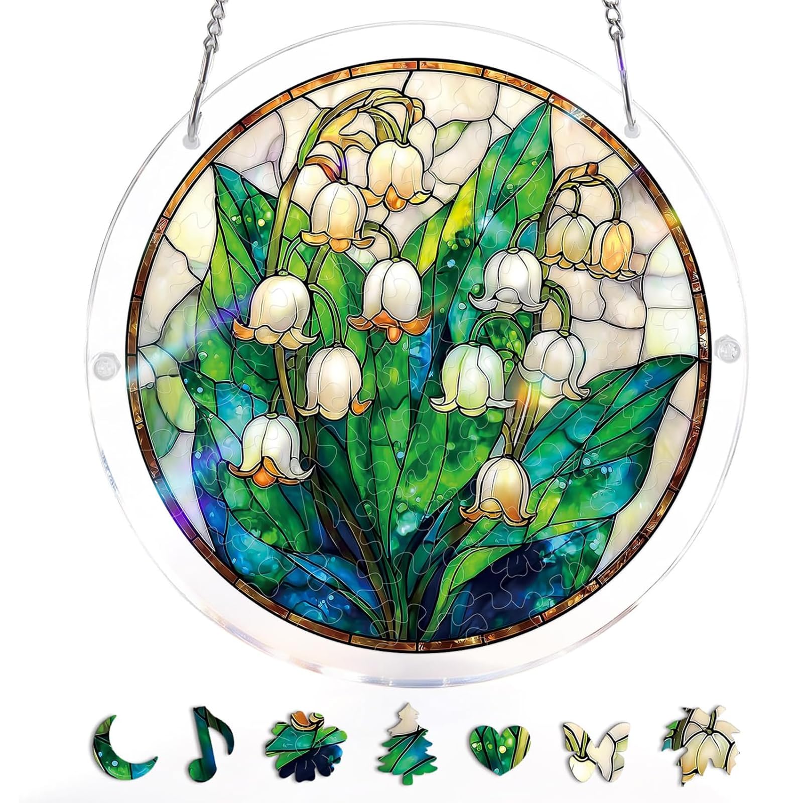Acrylic Jigsaw Puzzle Suncatcher | 22cm Large Acrylic Puzzles Suncatchers For Windows Hanging | 83 Pieces Stained Glass Window Puzzle Sun Catcher For Adult | Aesthetic Diy Arts & Crafts For Home Decor