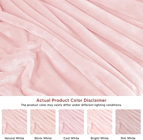 Miniatura 4 de Utopia Bedding - Manta de microfibra de vellón, ligera, mullida, suave, antiestática, queen, color rosa (90 x 90 pulgadas)