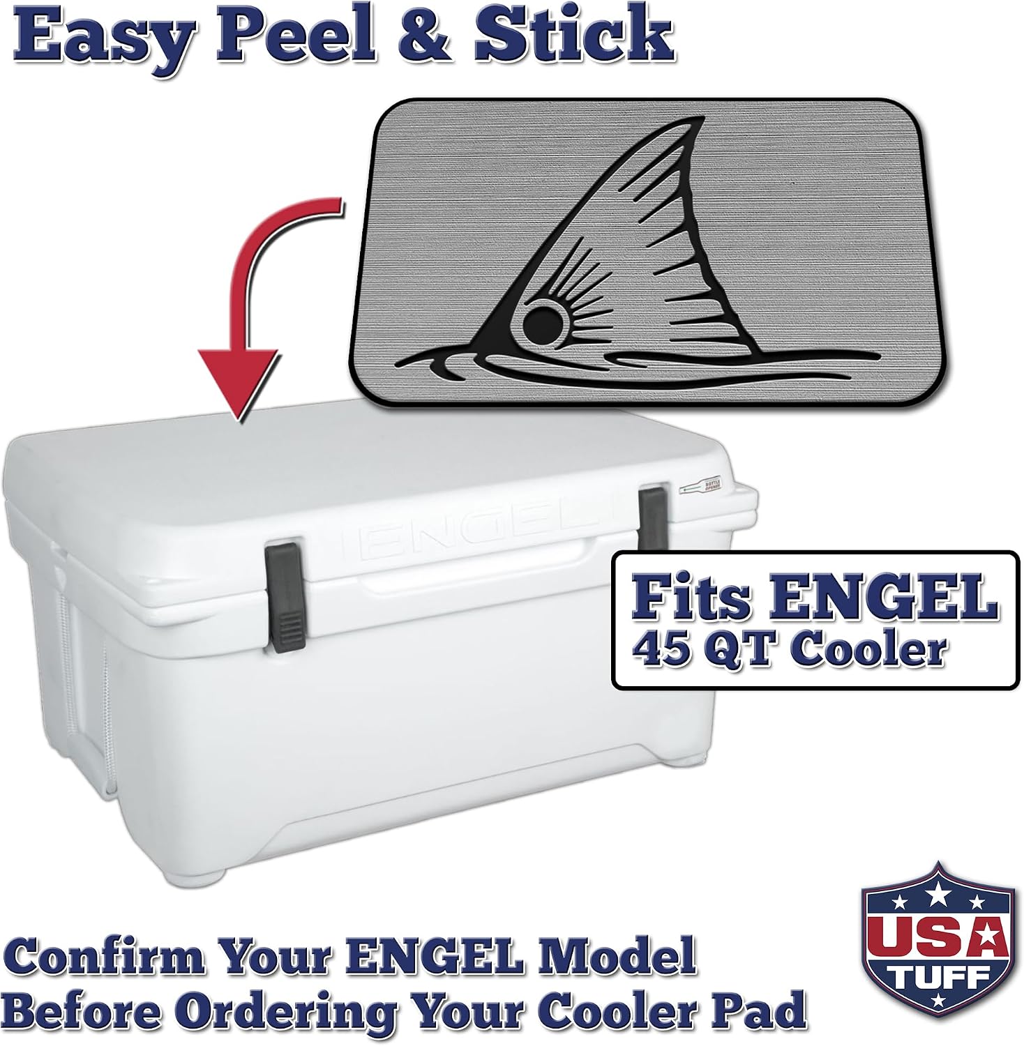 USATuff SeaDek EVA Mat Cooler Pad fits Engel | Peel & Stick Application | Non Slip Comfort Accessories - Top Fin Redfish Design (SG-B)