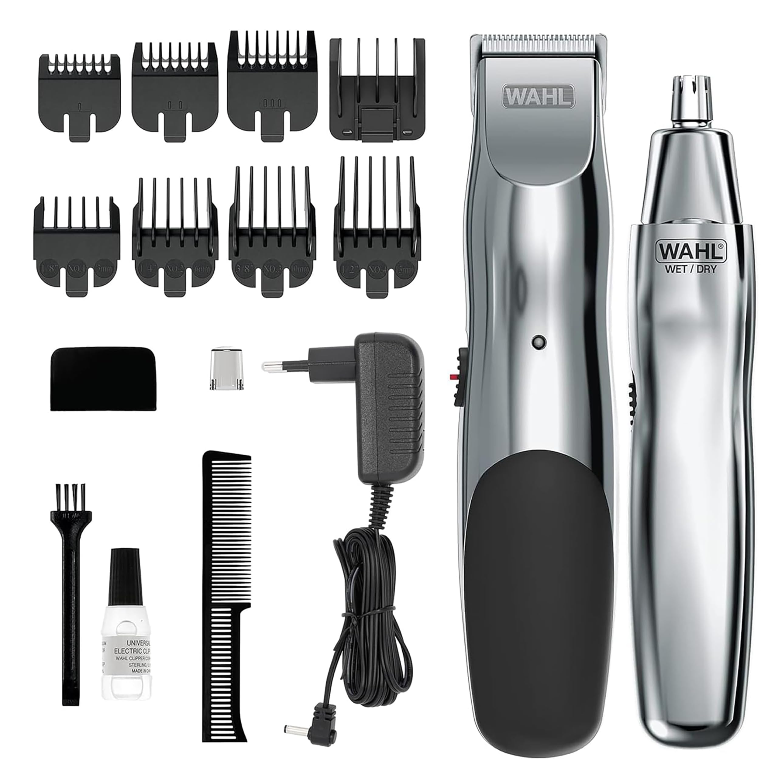WAHL Groomsman, peli del naso, dettagli e pulizia con Trimmer Wet/Dry a batteria per peli del naso