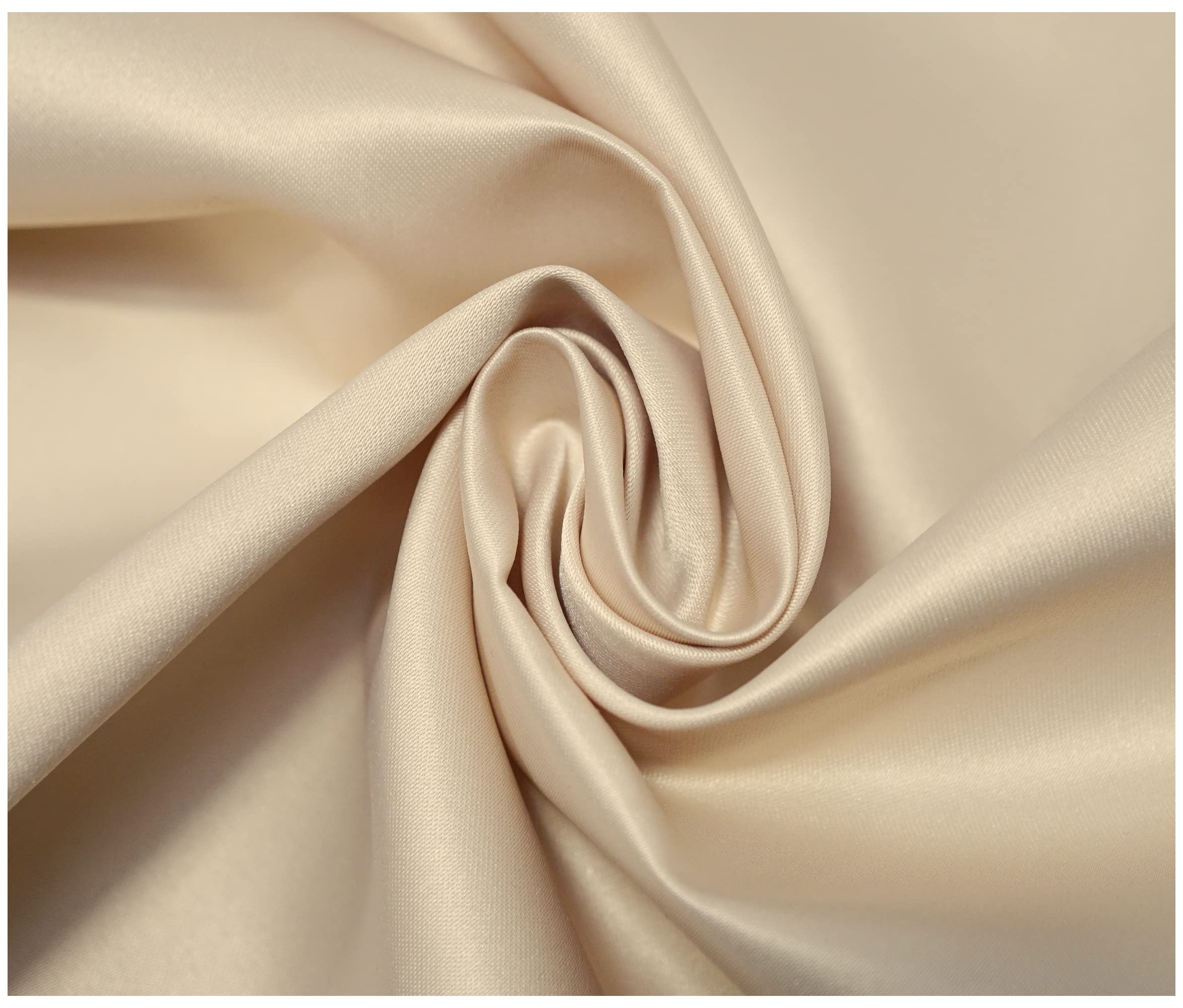 Matte Duchess Bridal Satin Polyester Fabric for Dressmaking Wedding Crafts Quilting Sewing 150cm Wide (3 Metre (300 x 150cm), Champagne) โ image 1