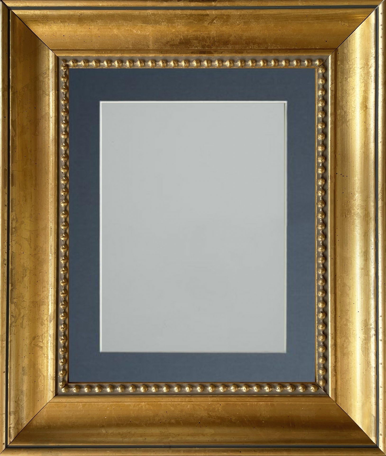 Frame Company Blue Litchfield Gold Ornate Beaded Decorative Wooden 20X16 Inch Frame With Mount For Image A3 *Choice Of Sizes*