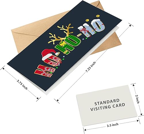Miniatura 5 de easykart labels Surtido de 18 tarjetas de Navidad con sobres y calcomanías de sellado, 6 diseños temáticos navideños con efecto de lámina y relieve,