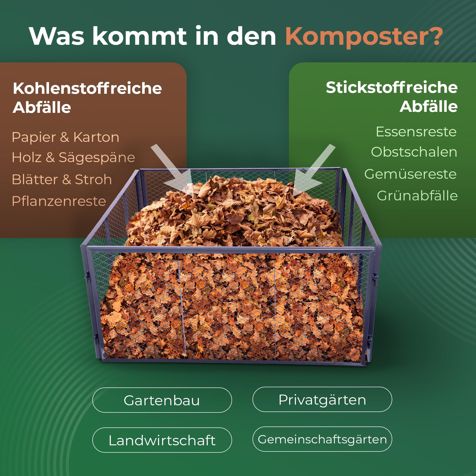 Lechin Komposter 1000L Metall | Gartenkomposter 100x100x100cm