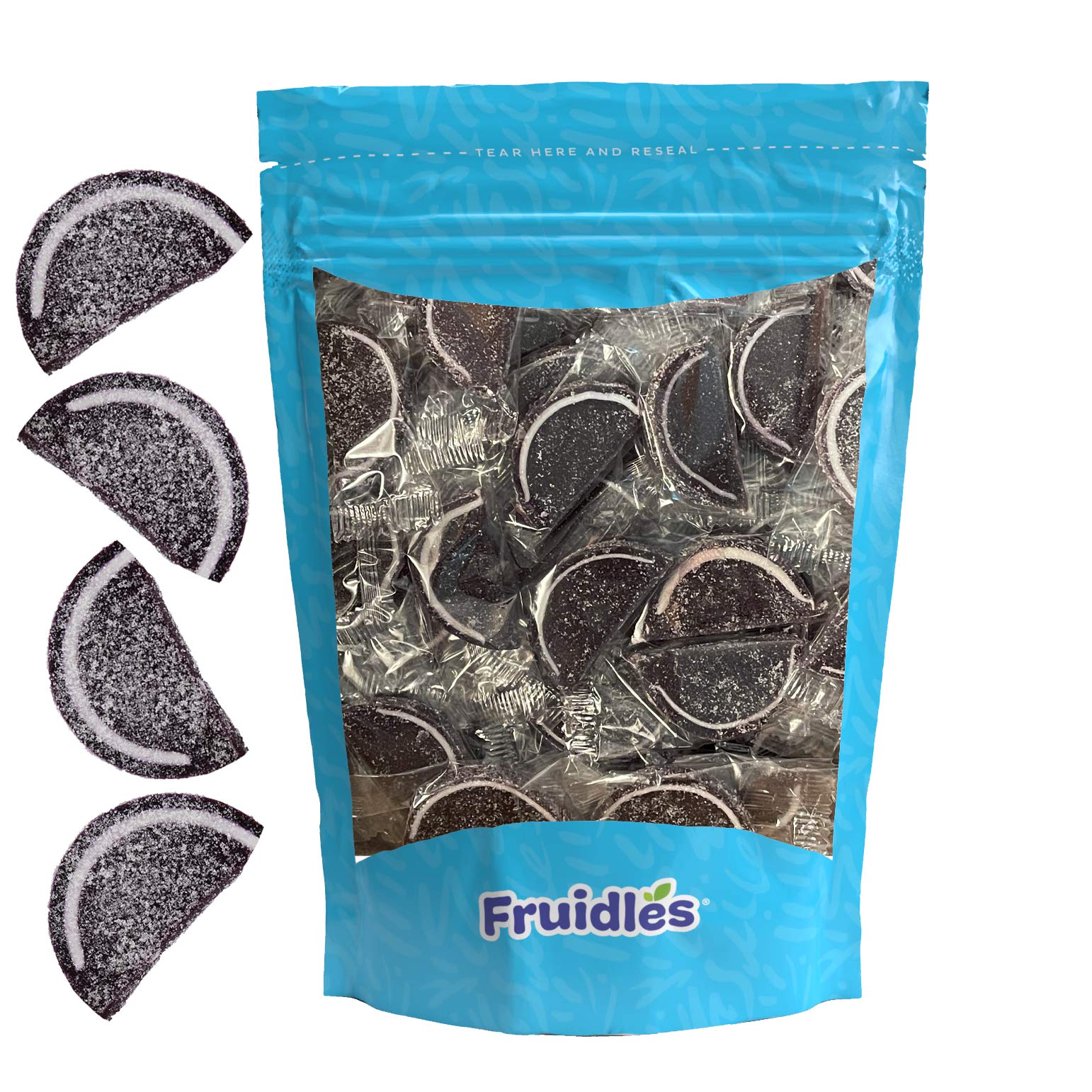 Fruidles Original Jelly Fruit Slices, Gummi Sweet Confection Candies, Traditional Old Fashioned, Vegan, Gluten-Free, Kosher Certified Parve, Individually Wrapped (Grape, Half-Pound)