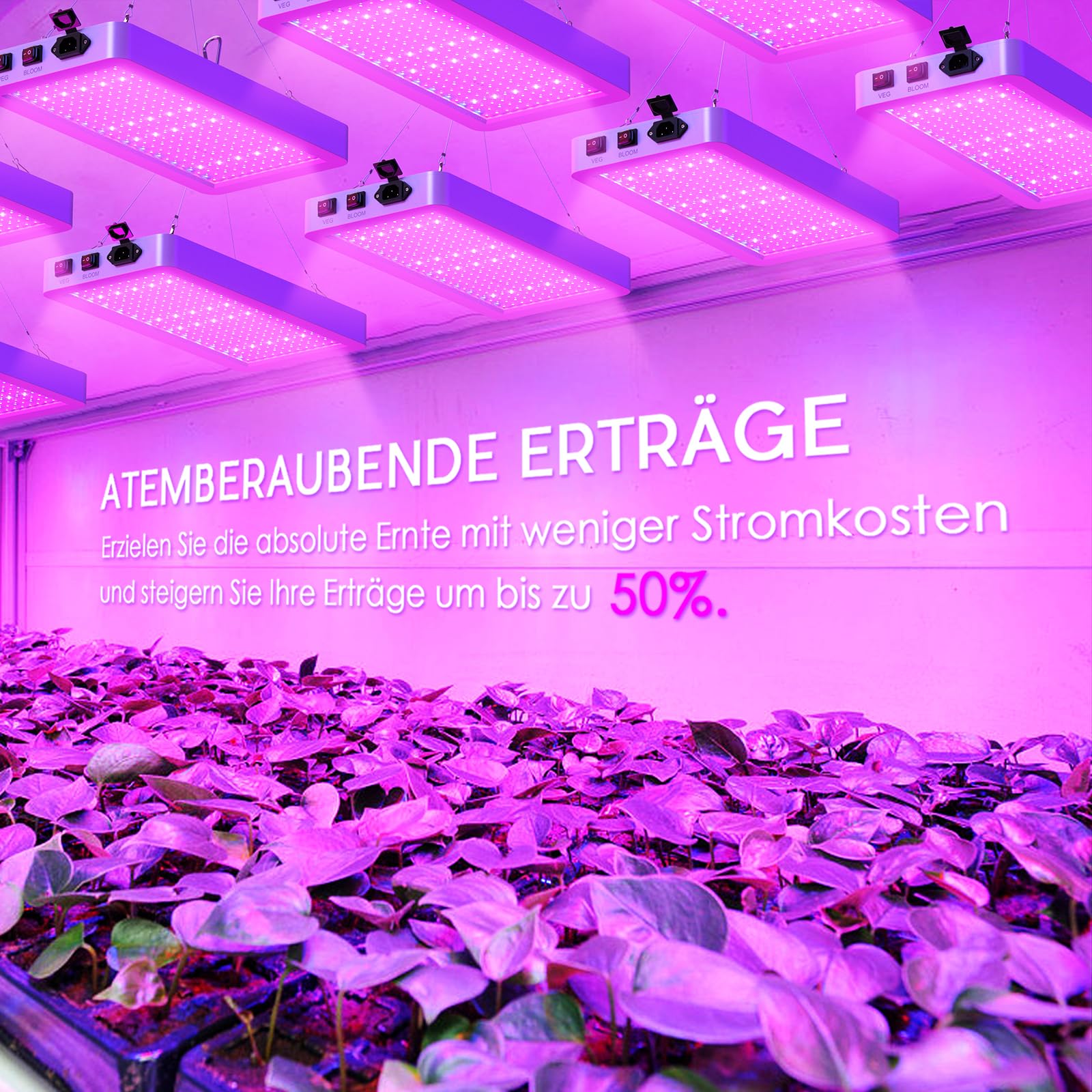 Lixada Lámpara para Plantas 80W (216 LEDs), Lámpara de Crecimiento de Plantas de Espectro Completo, Espectro Completo Impermeable, para Ipara Semillas, Flores, Invernaderos y Jardinería de Interior
