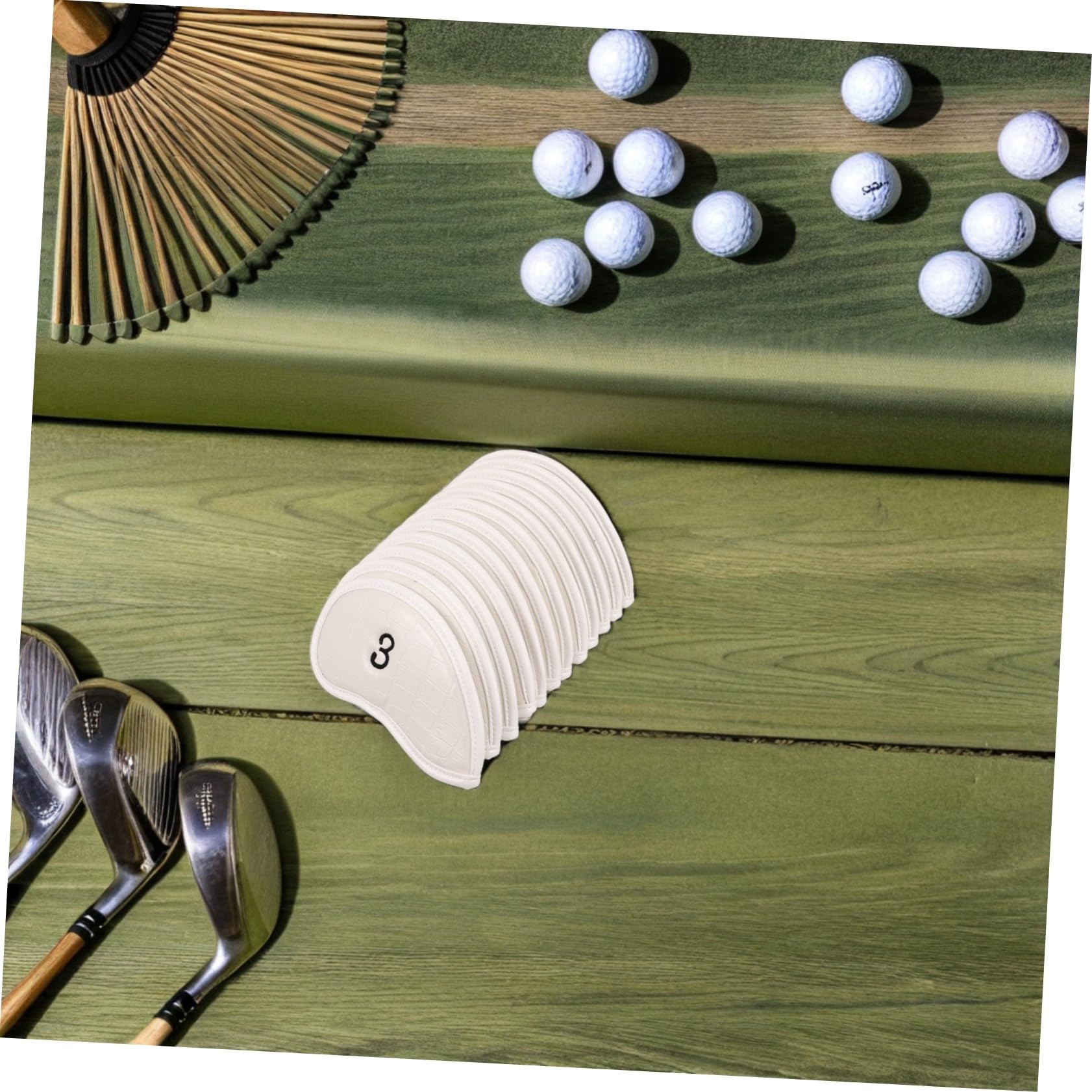 Mikikit 12 Piezas Fundas para Palos de Golf con Textura de Cocodrilo Protectores para Drivers Hierros y Putters Resistentes y Fáciles de Usar Color