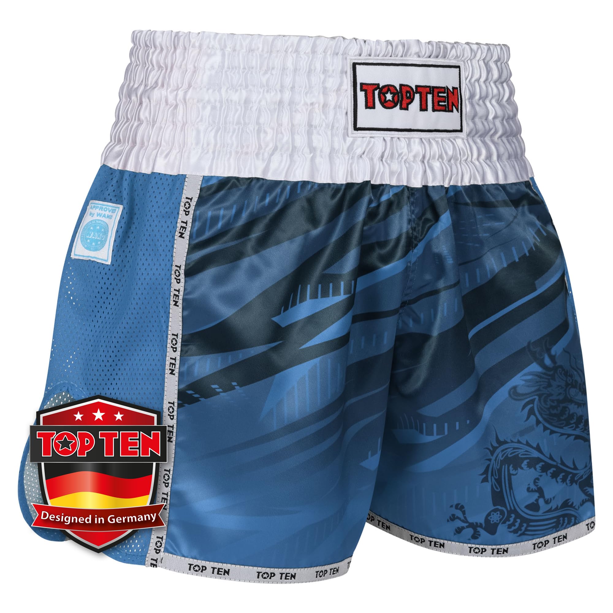 TOP TEN Kickbox-Shorts „Legacy25“ (DE/NL/SE/PL, Alphanumerisch, XXL, Blau)