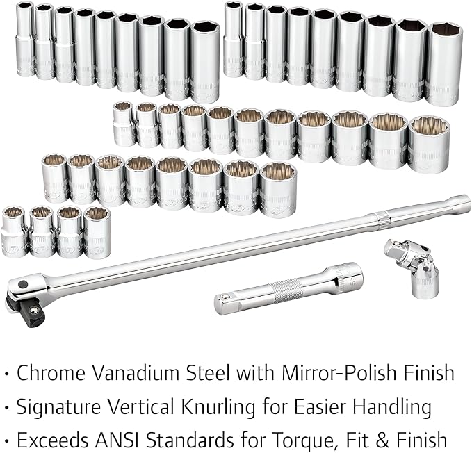 Juego de herramientas Ingersoll Rand 45 piezas, 1/2 pulgada, SAE/Metrico miniatura 4