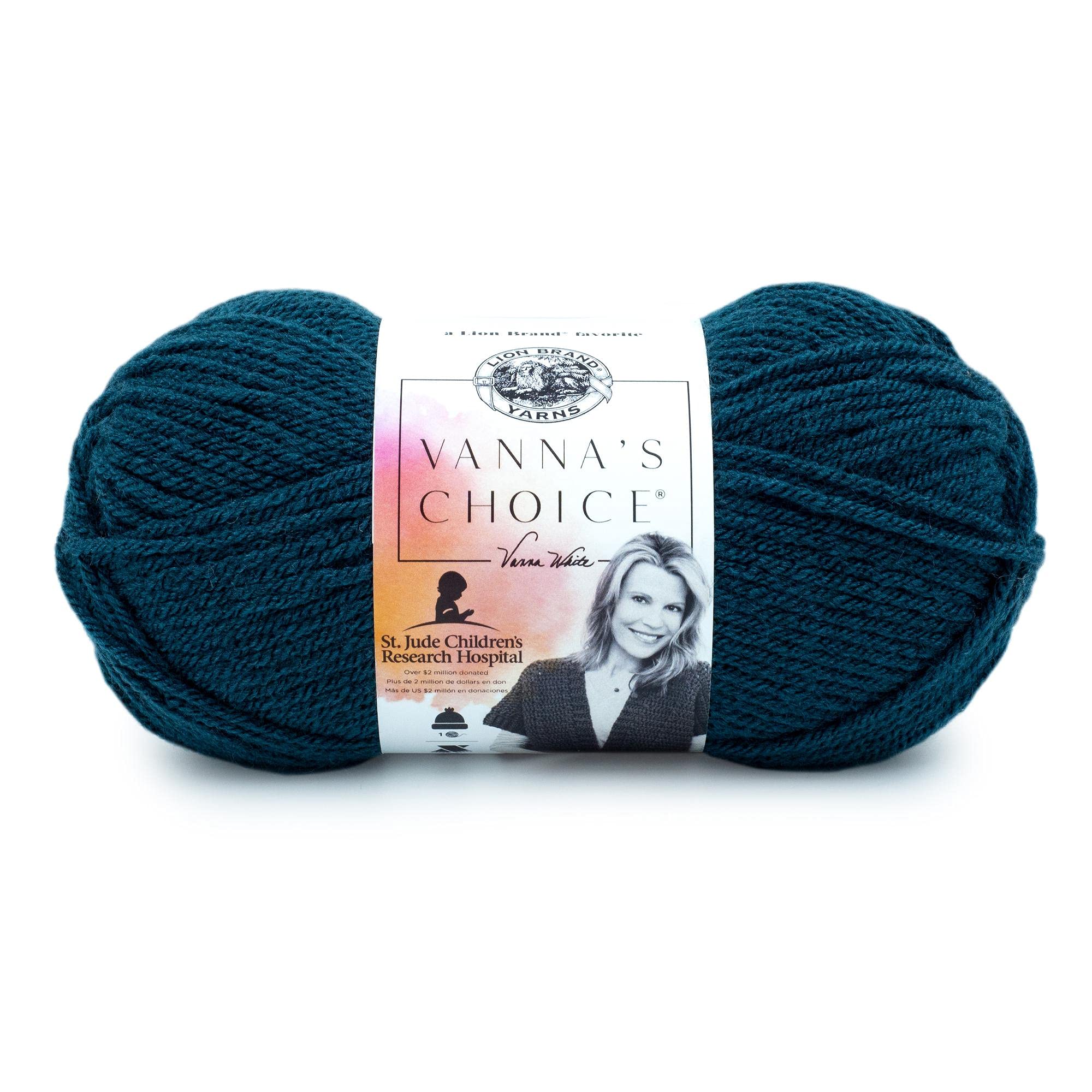 Lion Brand Yarn Vanna's Choice, Aran Weight Yarn for Knitting, Crochet, and Crafts, Orion Blue, 1 Pack