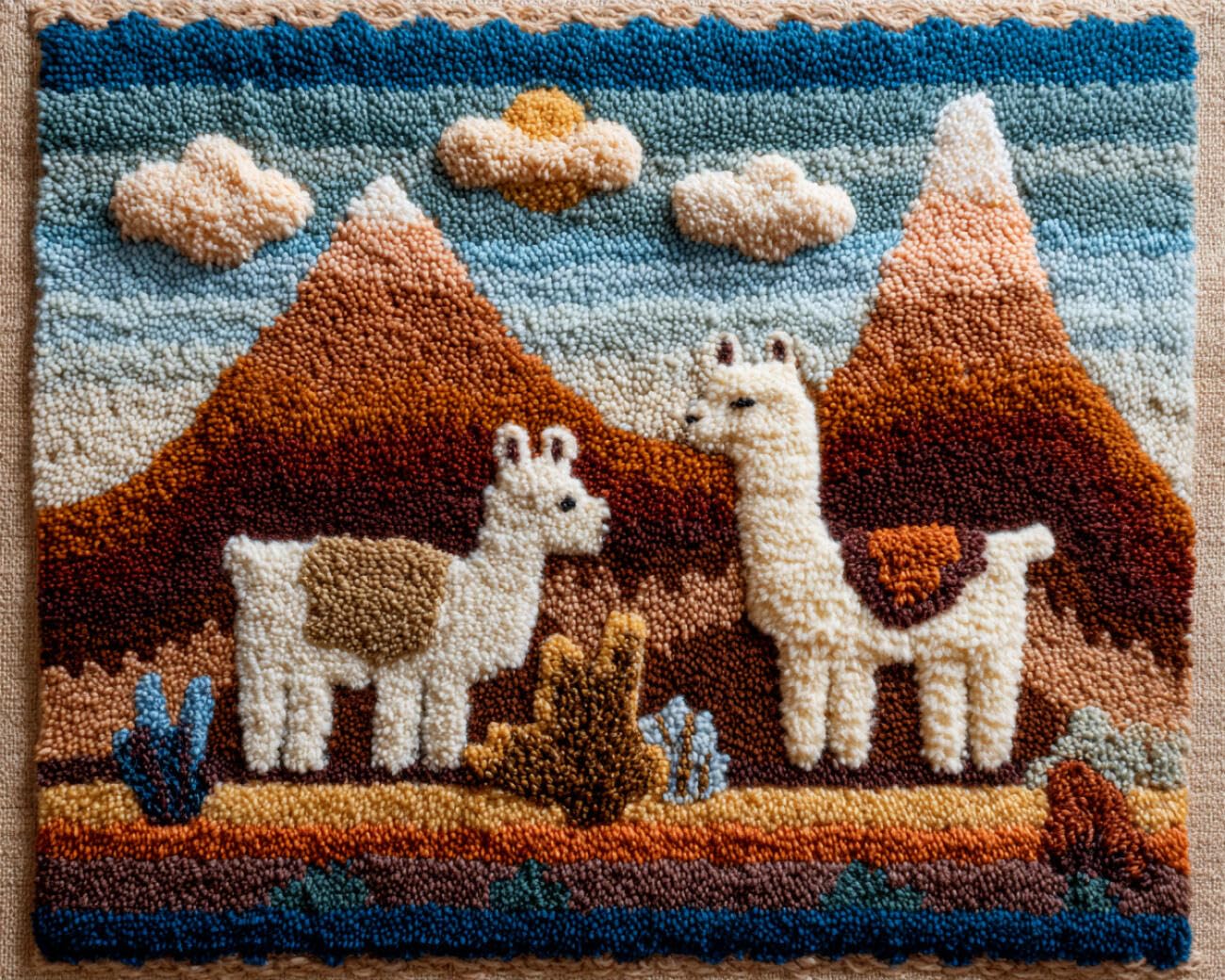 AMBATTERY Carpet Latch Hook Kit Cartoon Alpaca 90x120cm