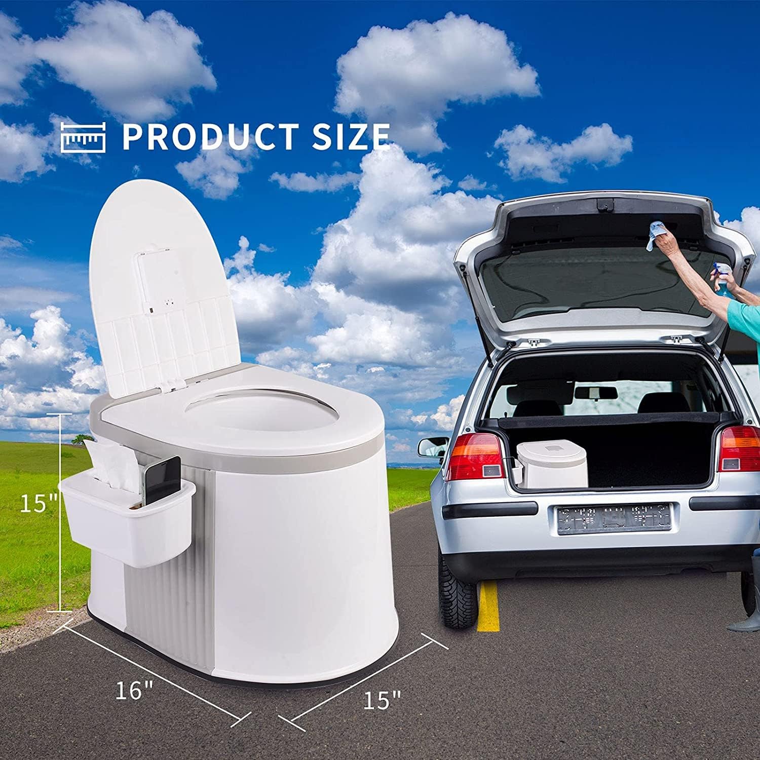 Review Qzexun Portable Toilet,Durable,Flushable Easy to use RV Toilet