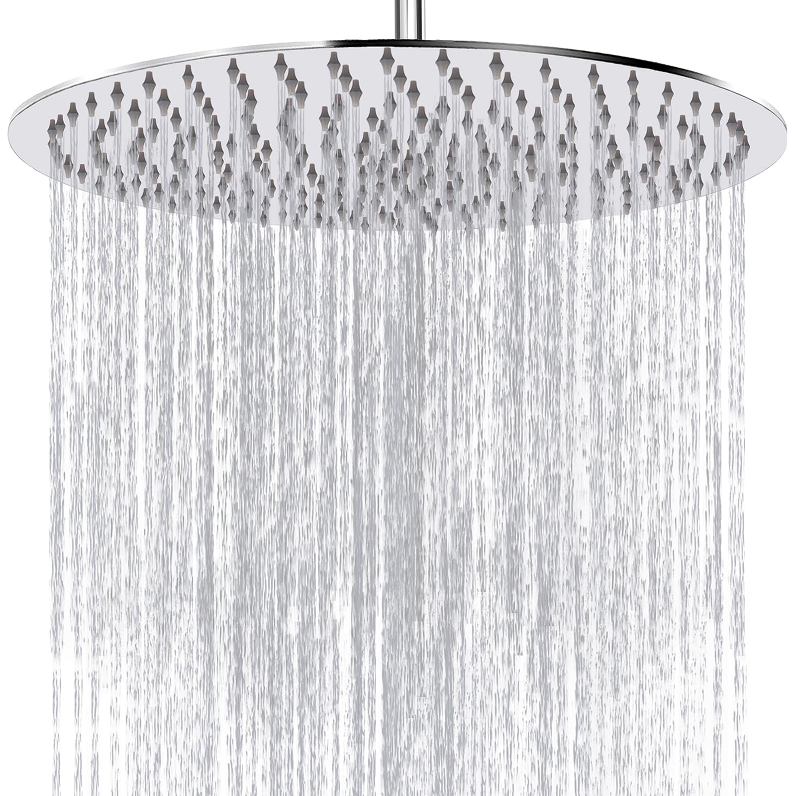 Rain Shower Head, WOOPHEN 16 Inch 304 Stainless Steel Rainfall Showerhead, Mirror-Like Look, Swivel Spray Angle, Voluptuous Shower Experience, Easy Installation, Chrome Finish — image 1