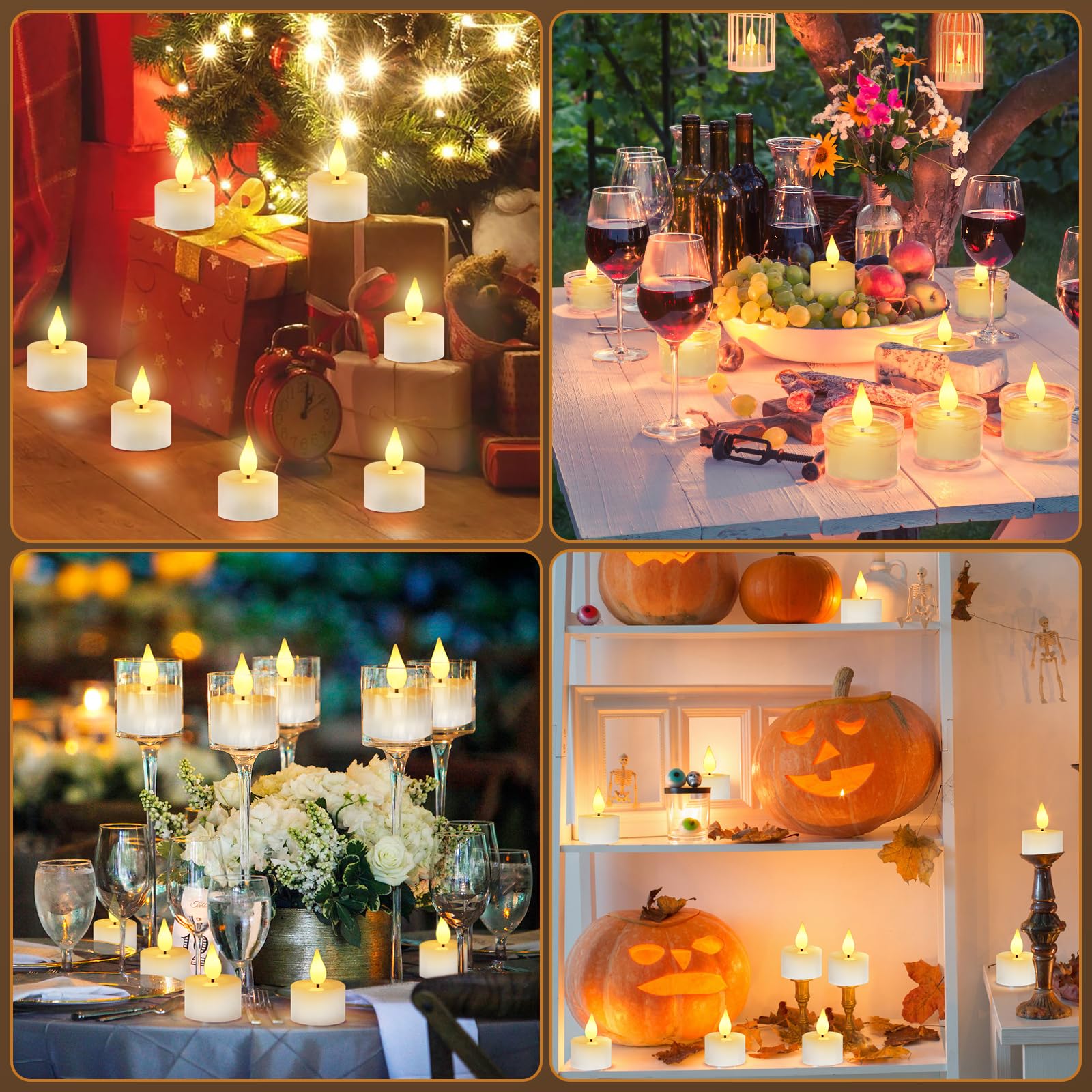 KIKILIVE Rechargeable LED Candles Tea Lights Flickering with Magic Wand Remote Control Timer - Image 2