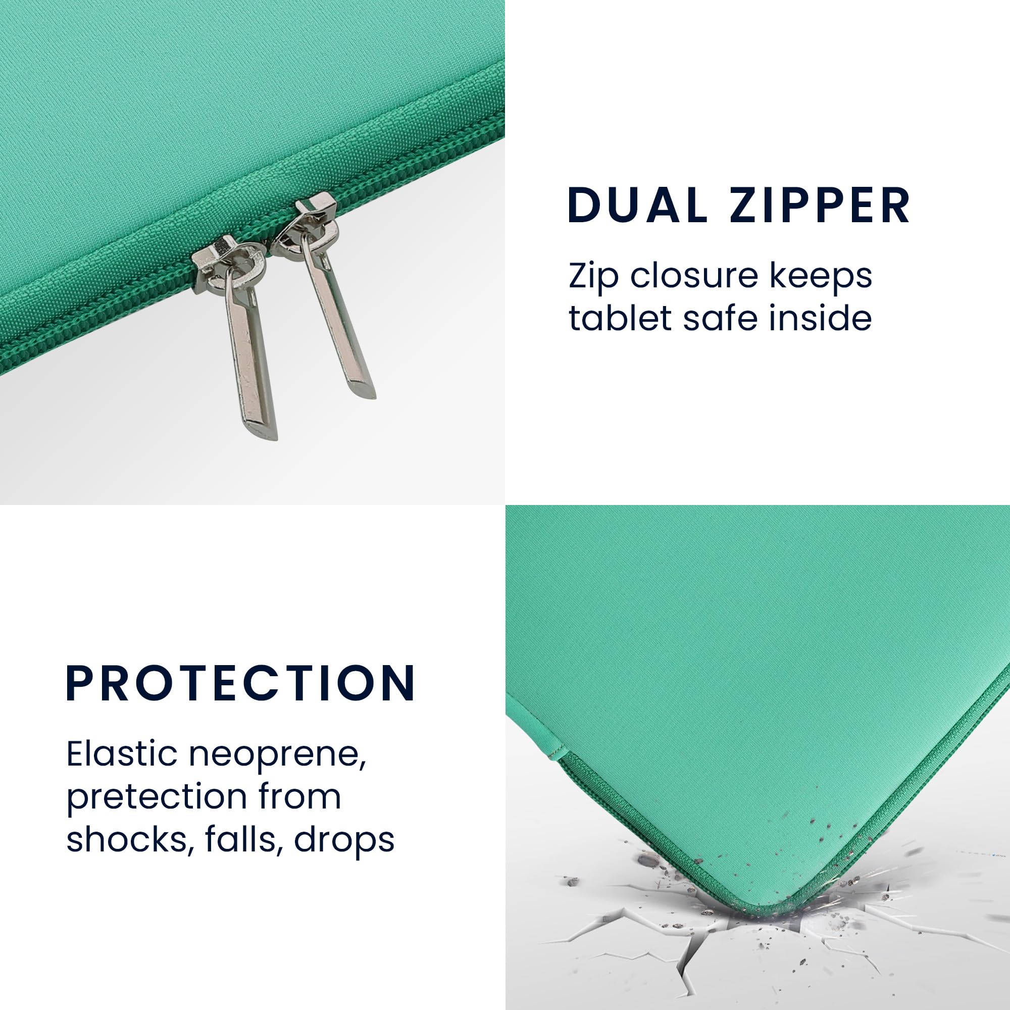 kwmobile Étui de Protection pour Tablette - Housse de Protection Universelle 9,7"-11" Tablet pour Tablette en néoprène - Menthe glaciale