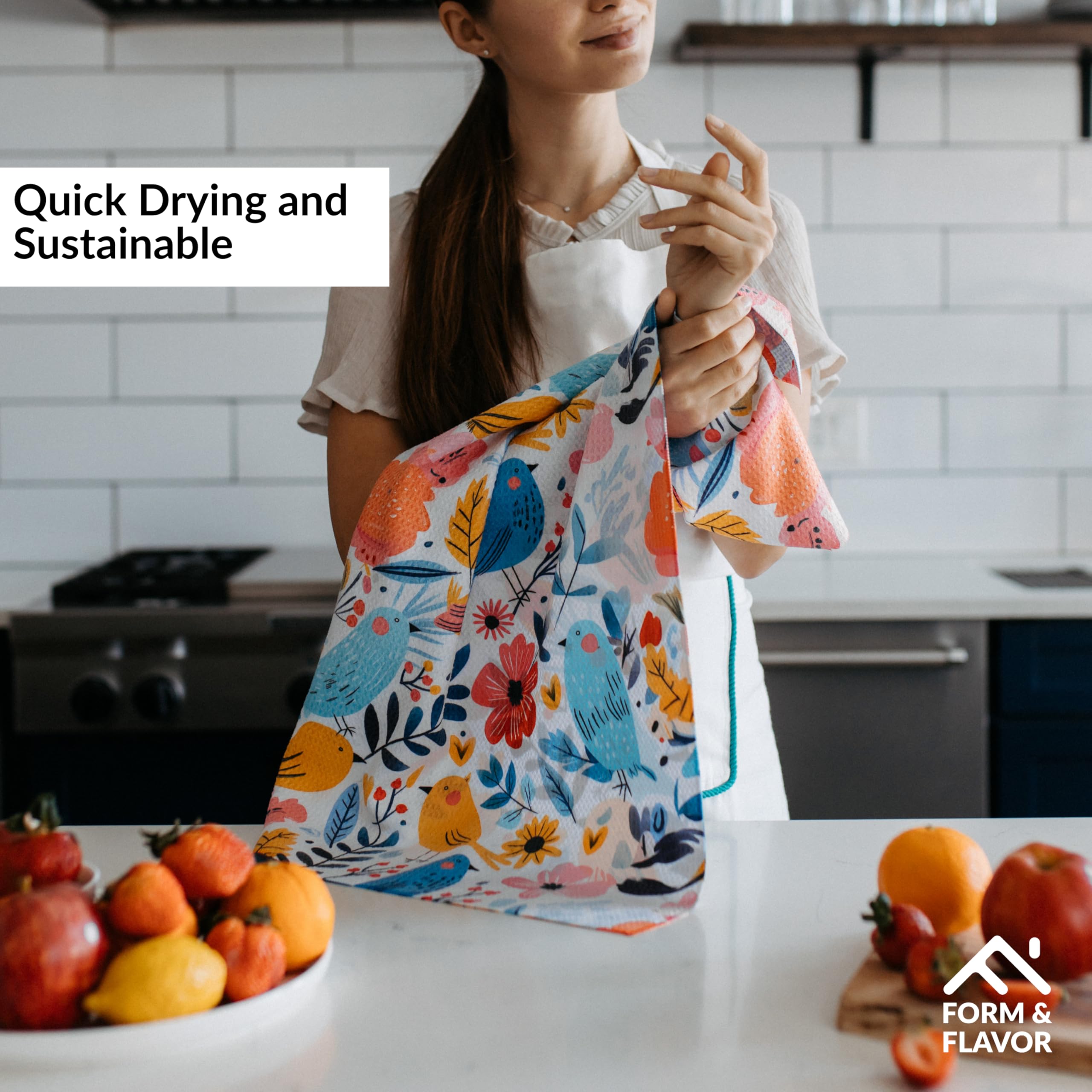 Paños de cocina decorativos, bonitos paños de cocina, paños de cocina de gofre, paños de cocina de gofre para cocina, toalla de cocina con lazo para colgar, toallas de cocina de arte popular, toallas