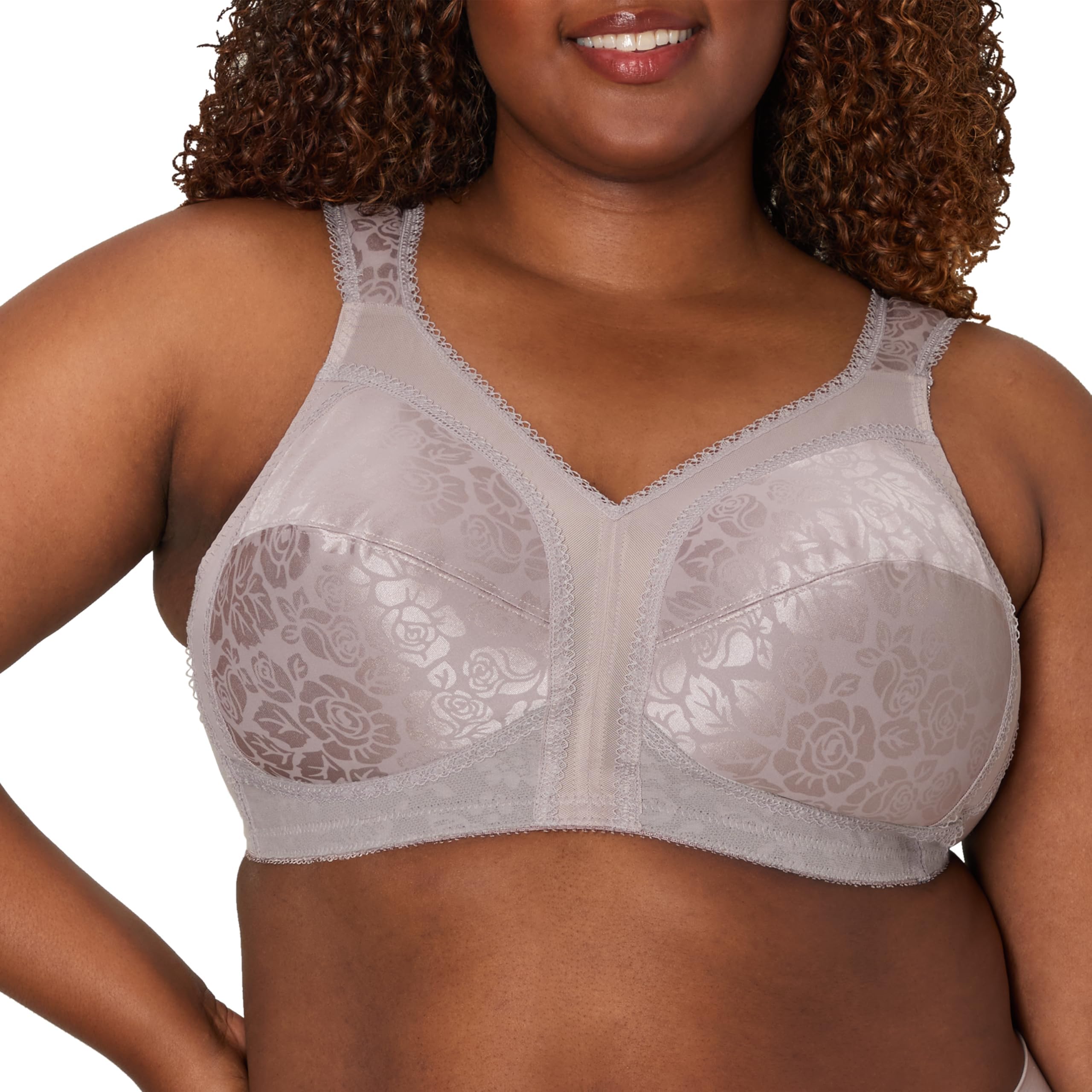 Women's Wireless Bra, 18 Hour Plus-Size Bras Available, Full Coverage, Smoothing, 4693, Single or 2-Pack