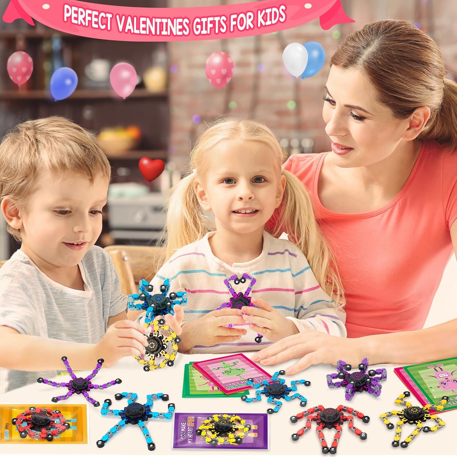 Valentines Day Gifts for Kids, Valentines Cards Kids Classroom, Fun Valentines Party Favors, Boys Girls Classroom Exchange Treat Prizes Bulk for kids age 3+