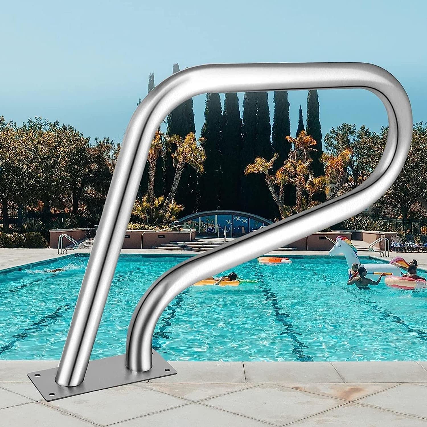 Swimming Pool Safety Hand Rail Pool Handrail Handle Grab Rails Swimming Pool Rail Pool Railing Swimming Pool Handrail 80X80Cm 250Lbs Load Capacity Silver Proof Humanized Swimming (Color : 30x22 in)