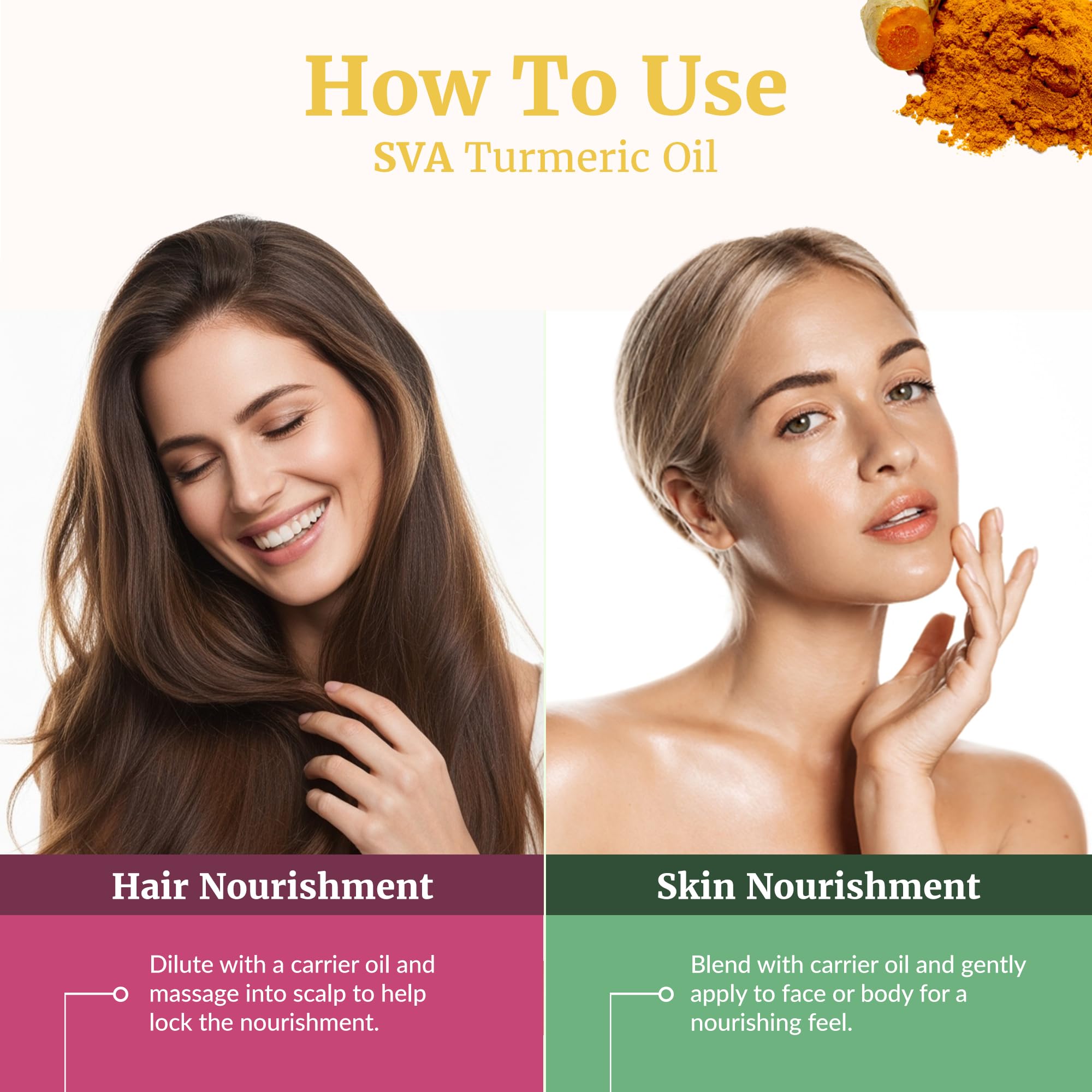 SVA ORGANICS, Olio Essenziale di Curcuma, Aroma Molto Forte, Grado Terapeutico 100% Puro e Naturale, per Massaggio Ayurvedico e Relax, Aromaterapia, Skincare, 4 Fl Oz (Confezione da 1)