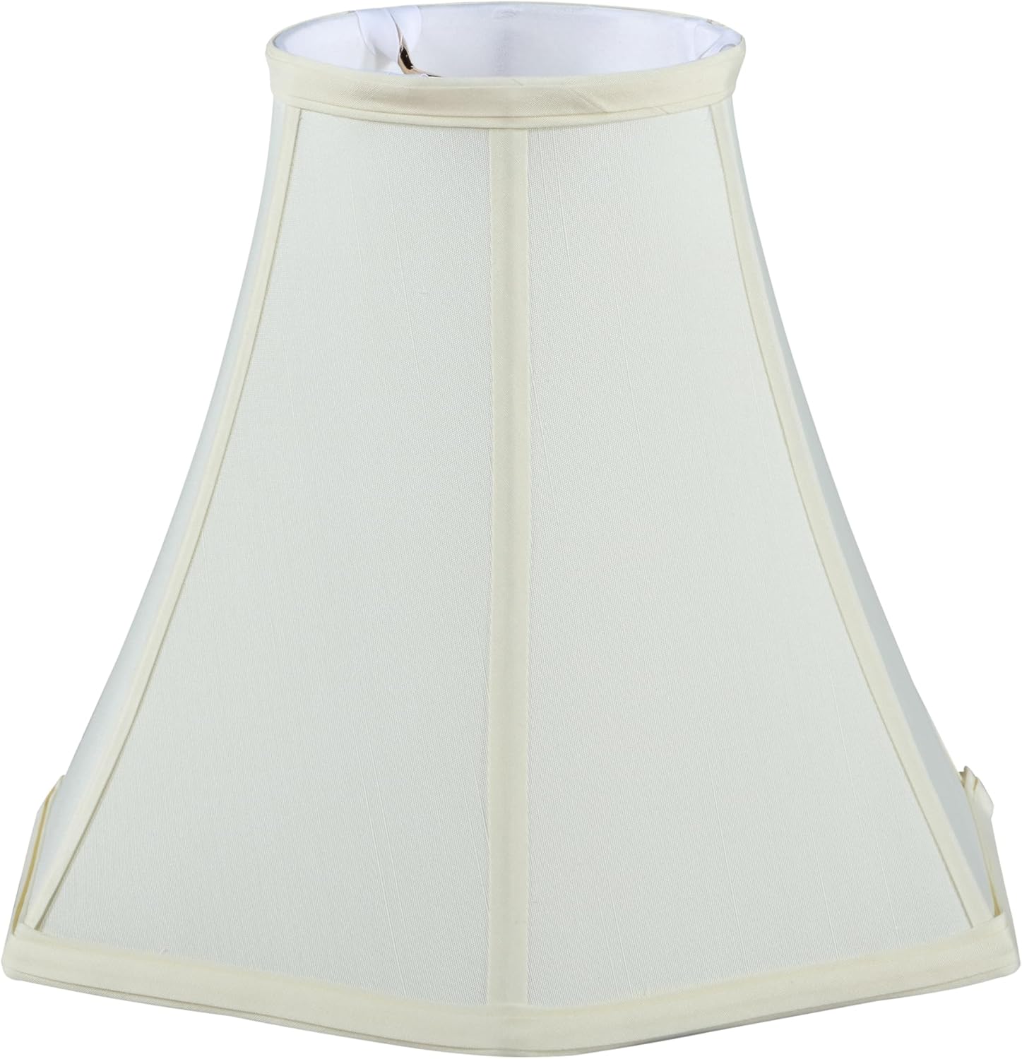 Aspen Creative 34011 Handsewn Pagoda Spider Lamp Shade in Pale Yellow Faux Silk Fabric (5" x 12" x 9-3/4")