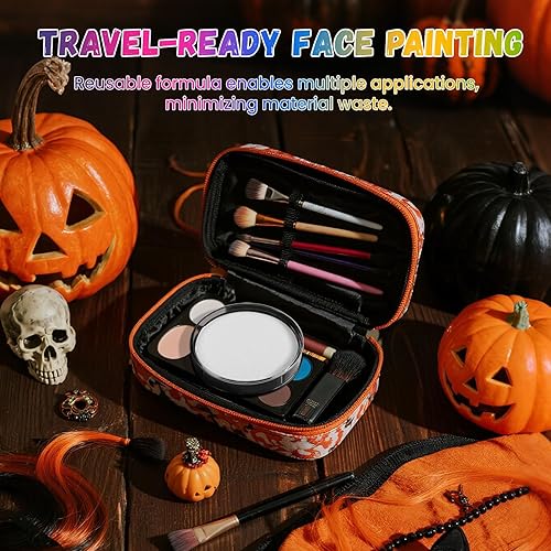 Black and White Face Paint, Water Based Facepaint, Non Toxic Body Paint, High Pigment Face Painting for Halloween, Easter, Themed Parties, Cosplay 1.06 Oz.(White)